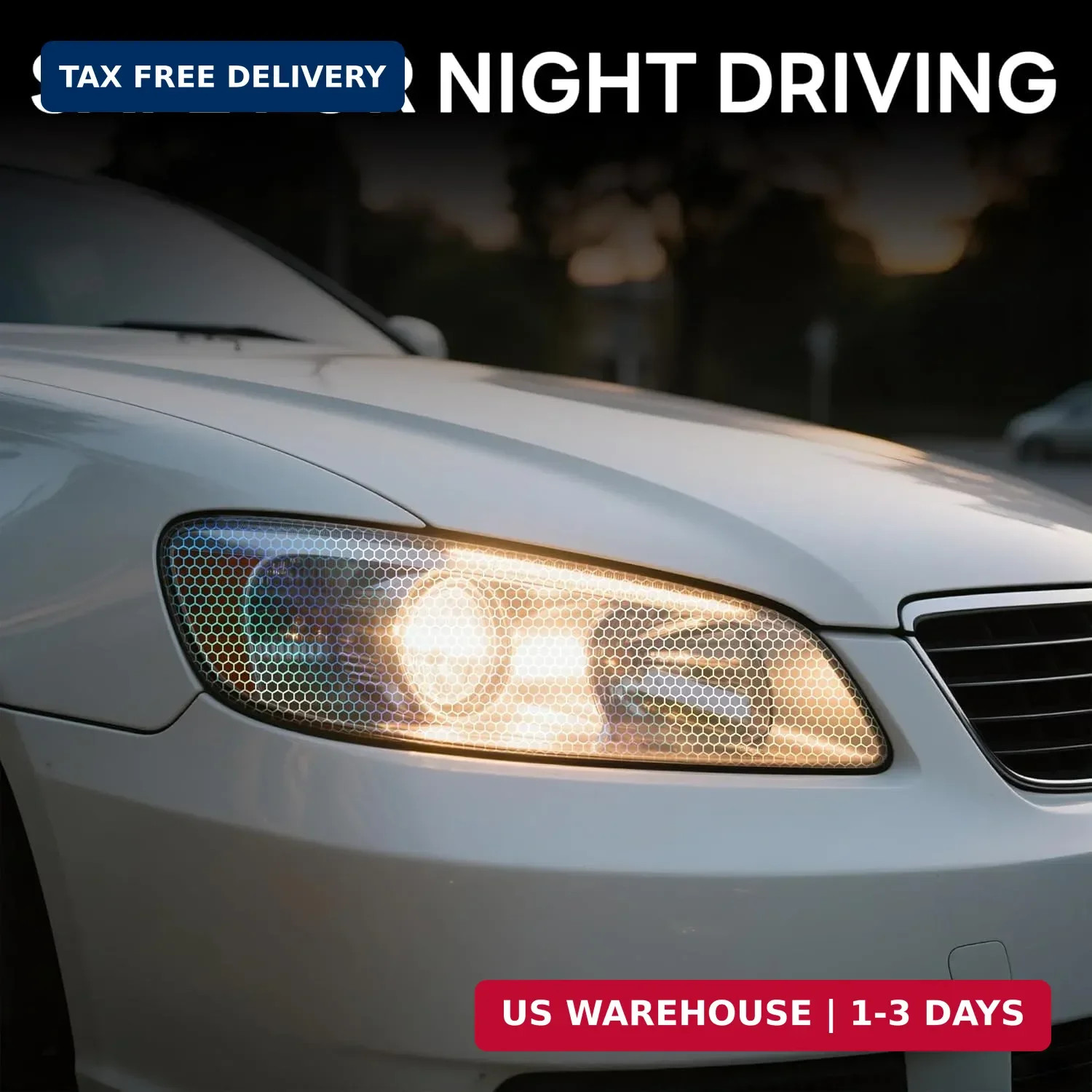 Lypumso Headlight Taillight Tint Film – 12 x 60 Inches Honeycomb Headlight Taill