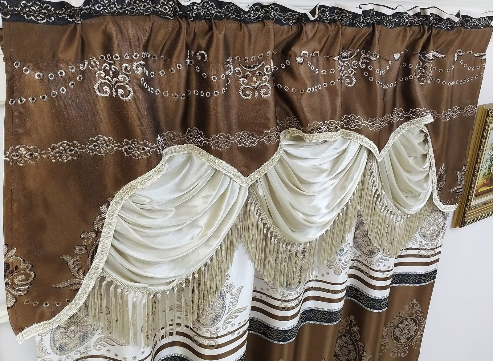 GOHD Harmony Horizon. Jacquard Window Curtain Panel Drape with Attached Fancy…