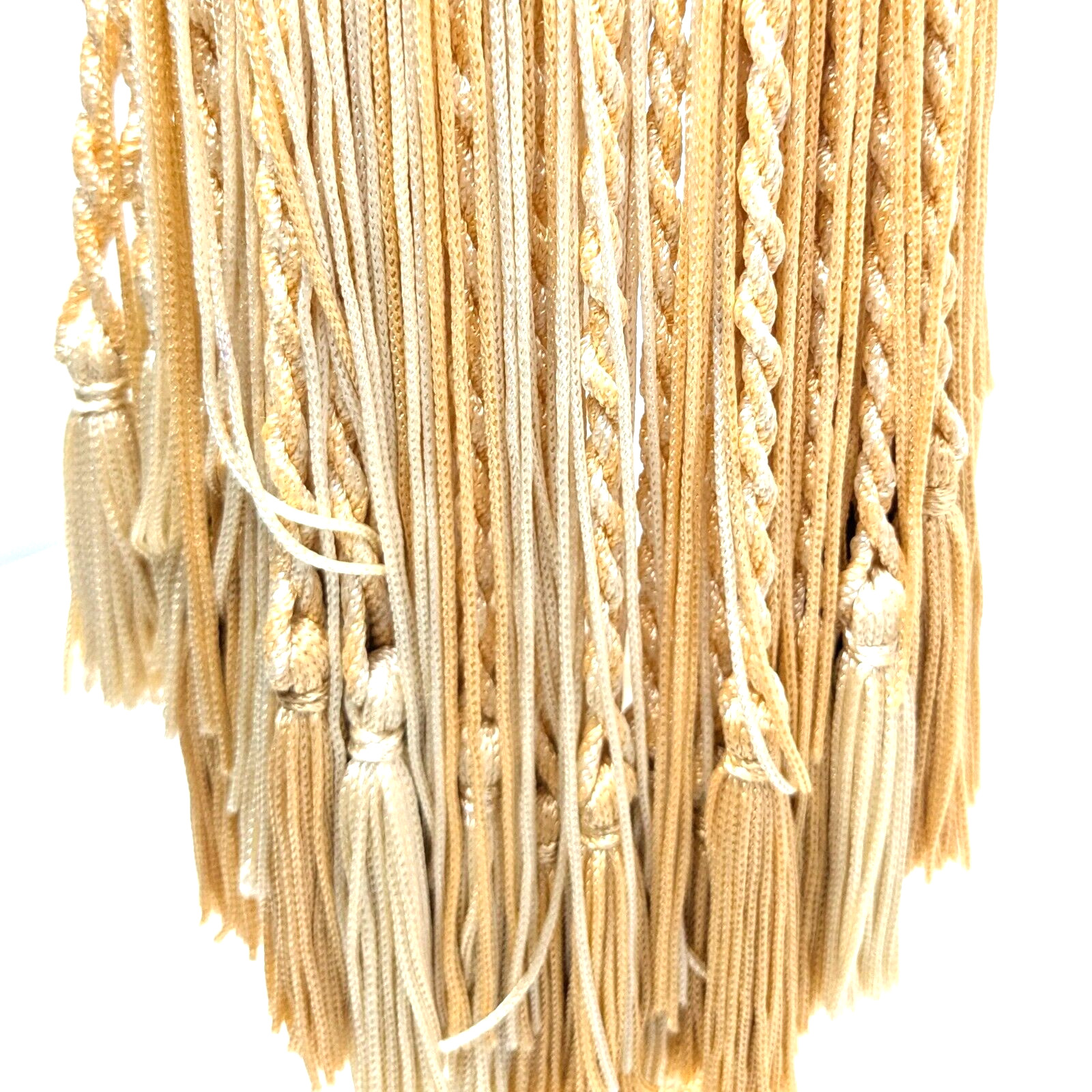 Curtain Drape Tie back Twisted Rope Tassel Ivory Light Peach Ornate 31″ Length