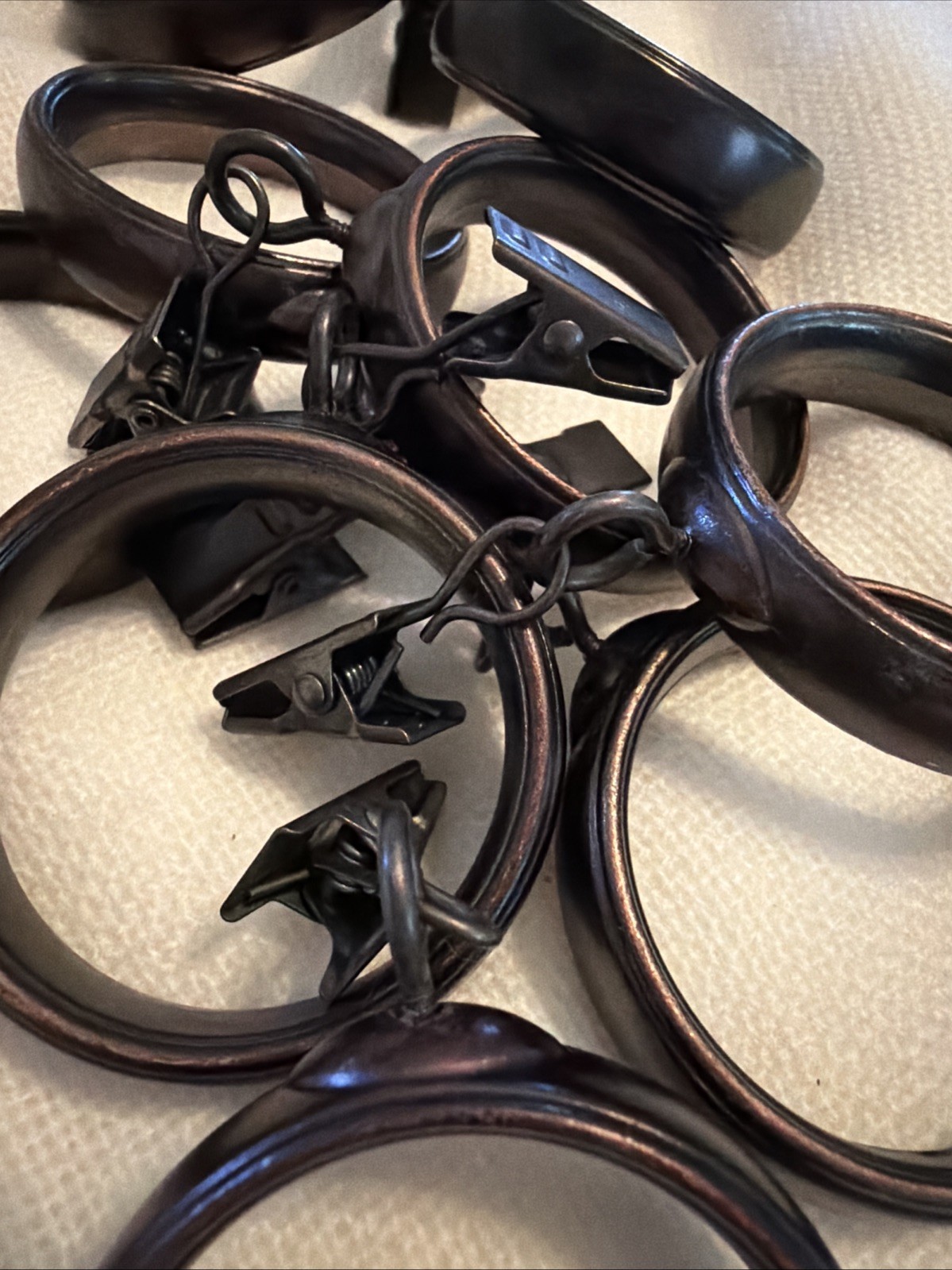 Set Of 10 Drapery Clip Rings 2” Heavy Duty Dark Bronze – Polished And Gorgeous