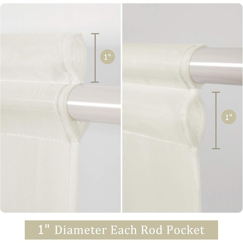 Sheer Door Curtains 2 Panels Polyester Dual Rod Pockets Tie-Backs Home Décor New