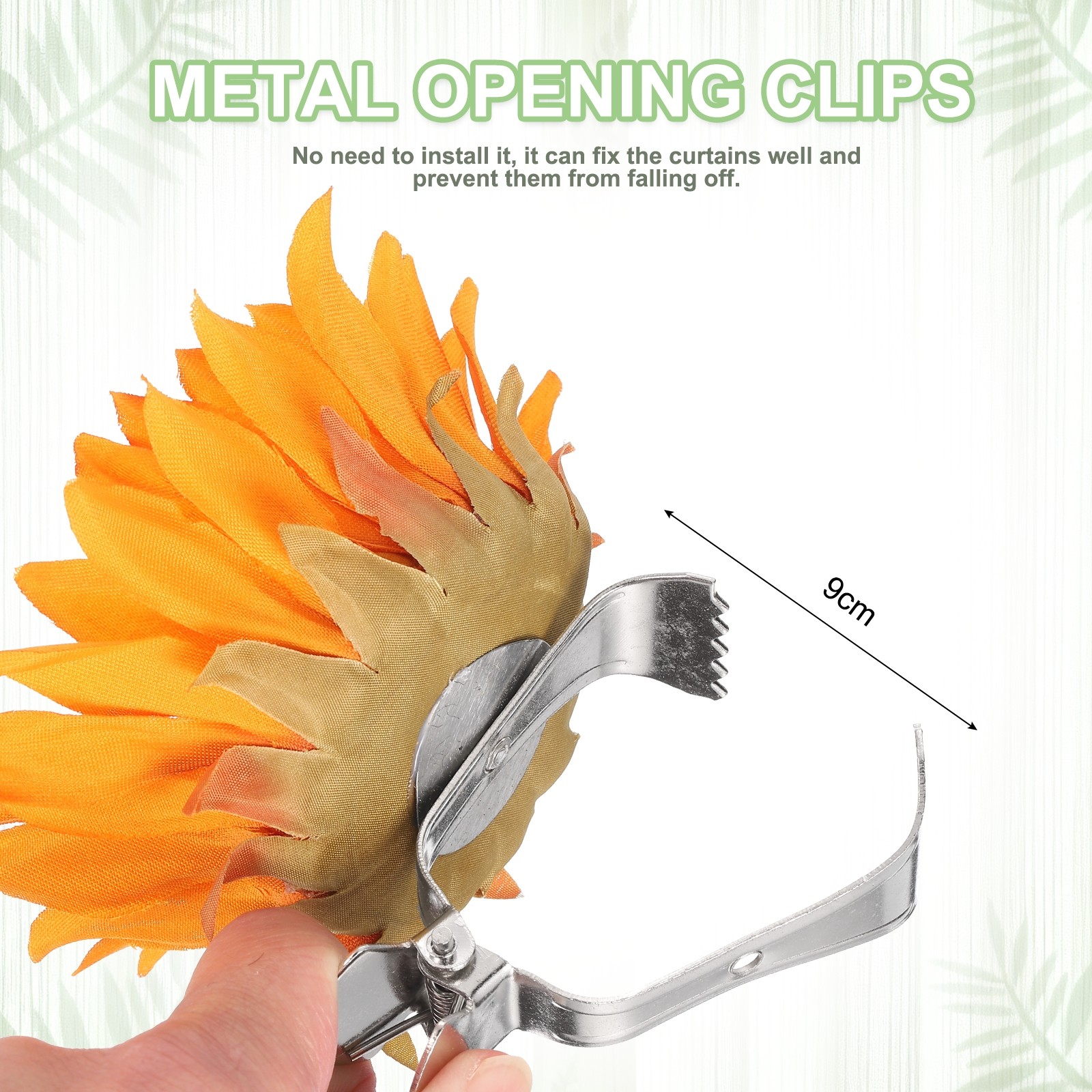 2 Pack Artificial Sunflower Flower Curtain Tiebacks Clips, Orange
