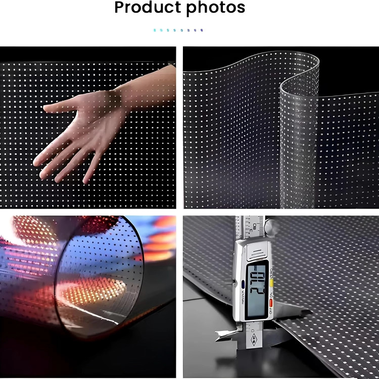 Flexible P6, P10, P16 LED Film 39.5″x10″ Transparent Digital Advertising Screen
