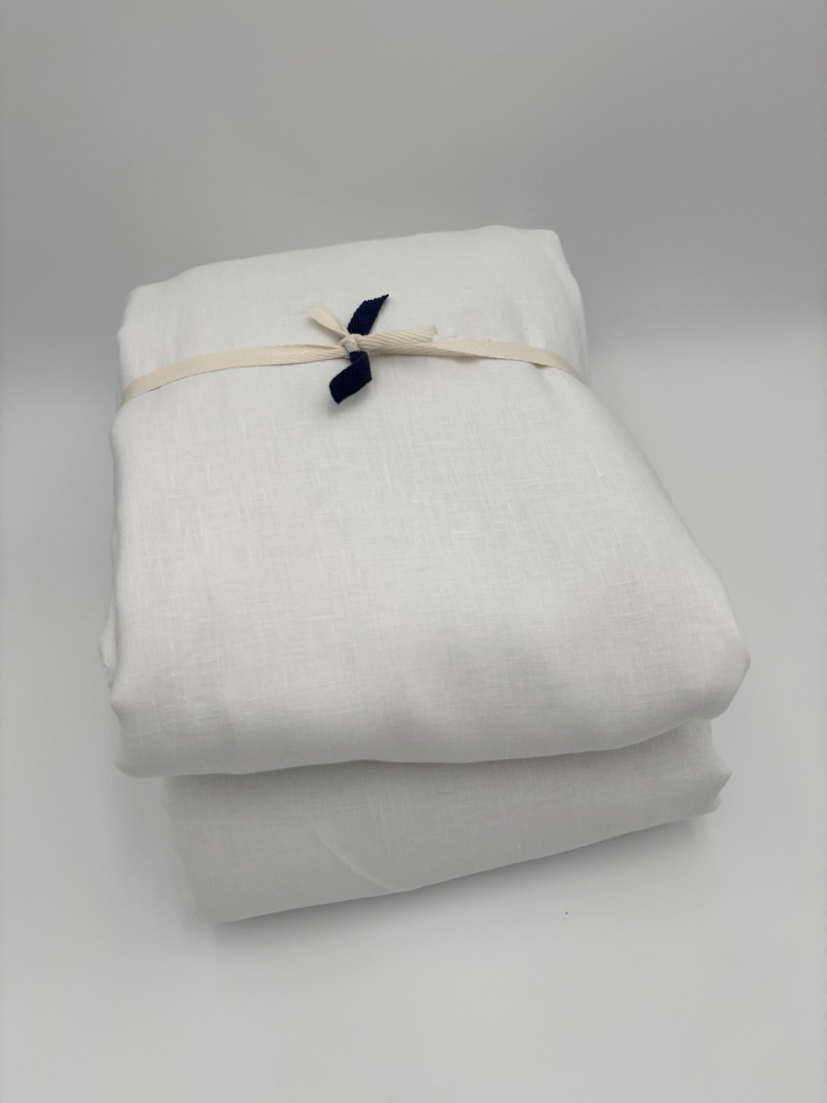 Pottery Barn Belgian Flax Linen Blackout Curtain ~ 100”W x 108”L ~ White