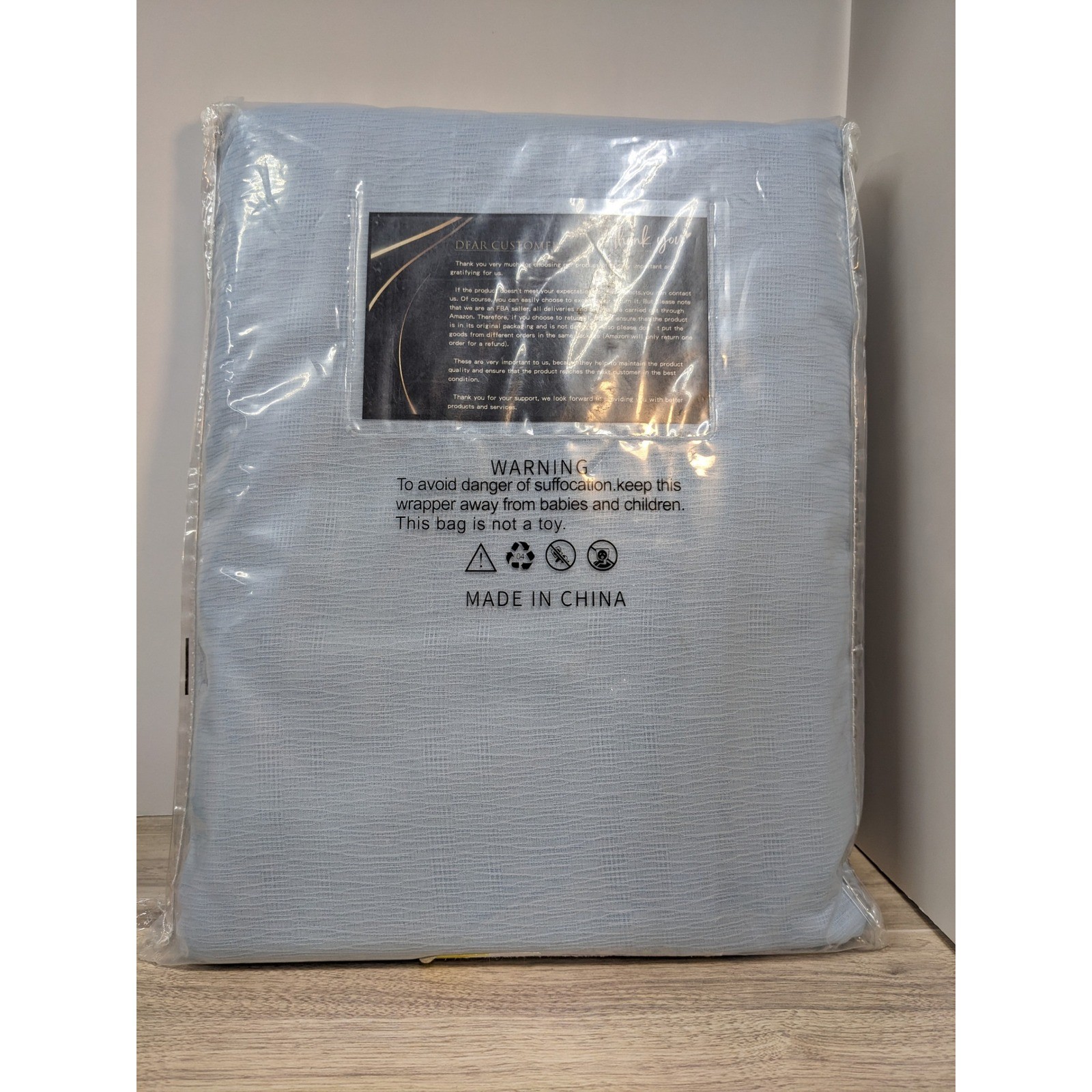 MAIHER Sky Blue Pleated Curtains 96 Inch Textured Window Panels 2pc 42×96 New