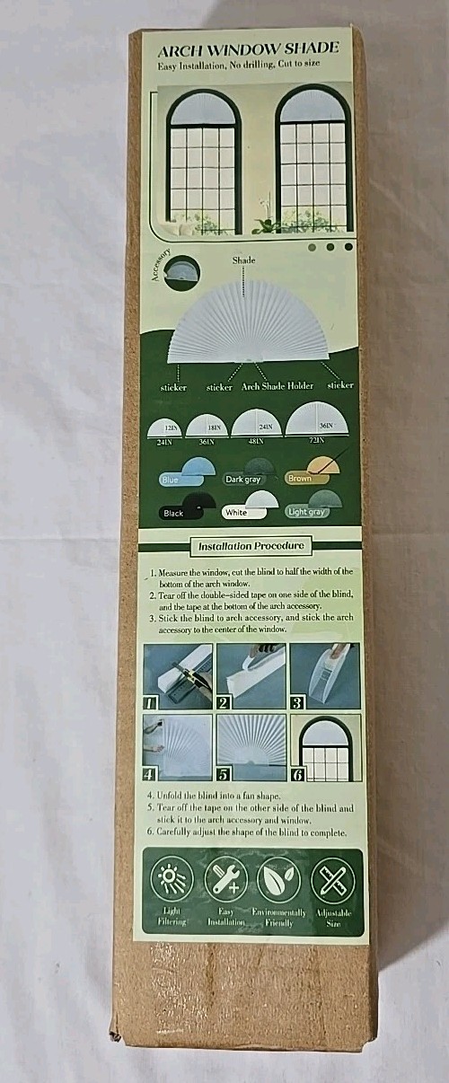 Half Circle Arched Non-Woven Stick on Cut to Size Self Adhesive Brown New