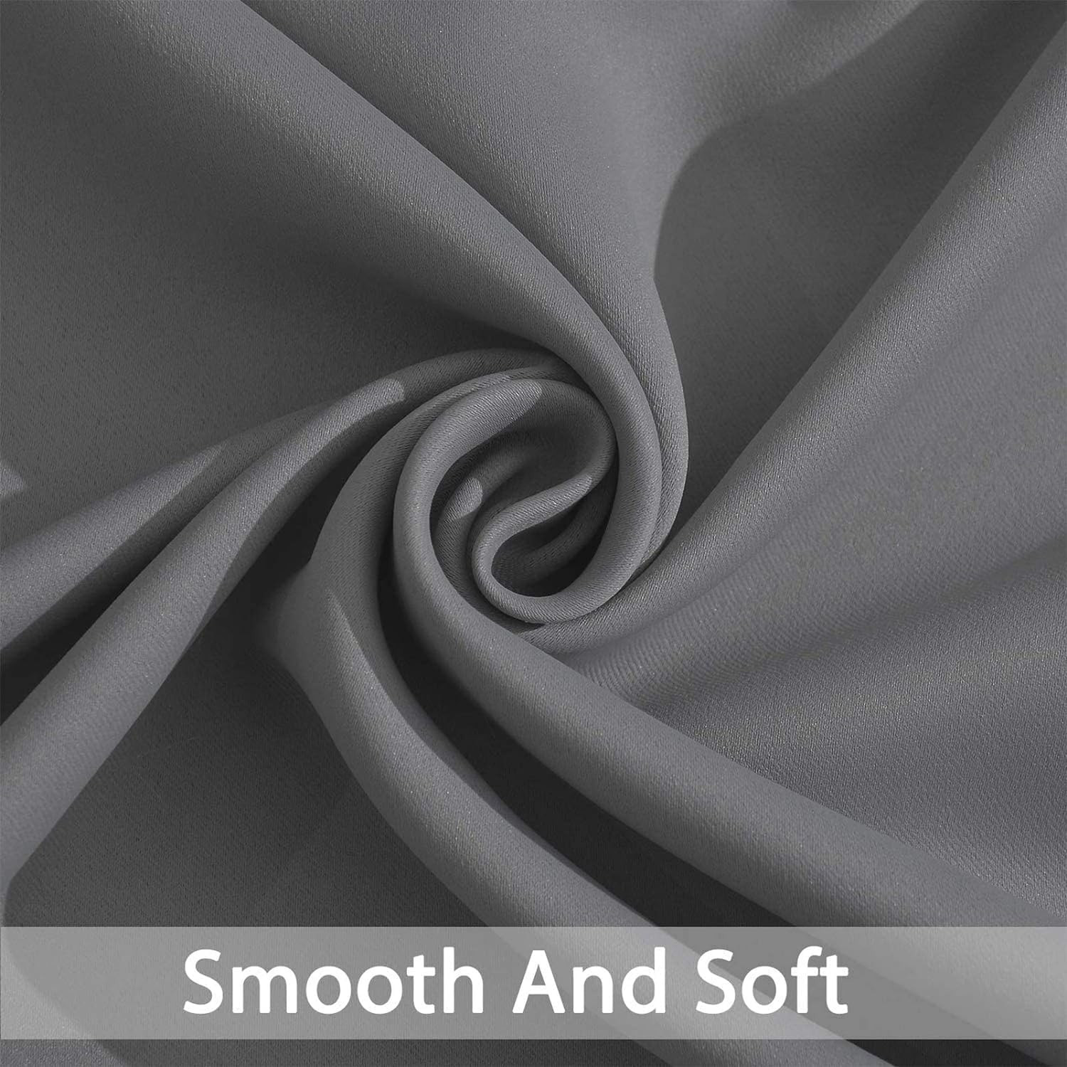 Room Darkening Gray Blackout Curtains 84 Inch Long Light Blocking Thermal Insula