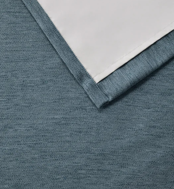 Sunsmart Lined Total Blackout Curtains 52″ x 84″ 2 Panels Grommet Top Blue