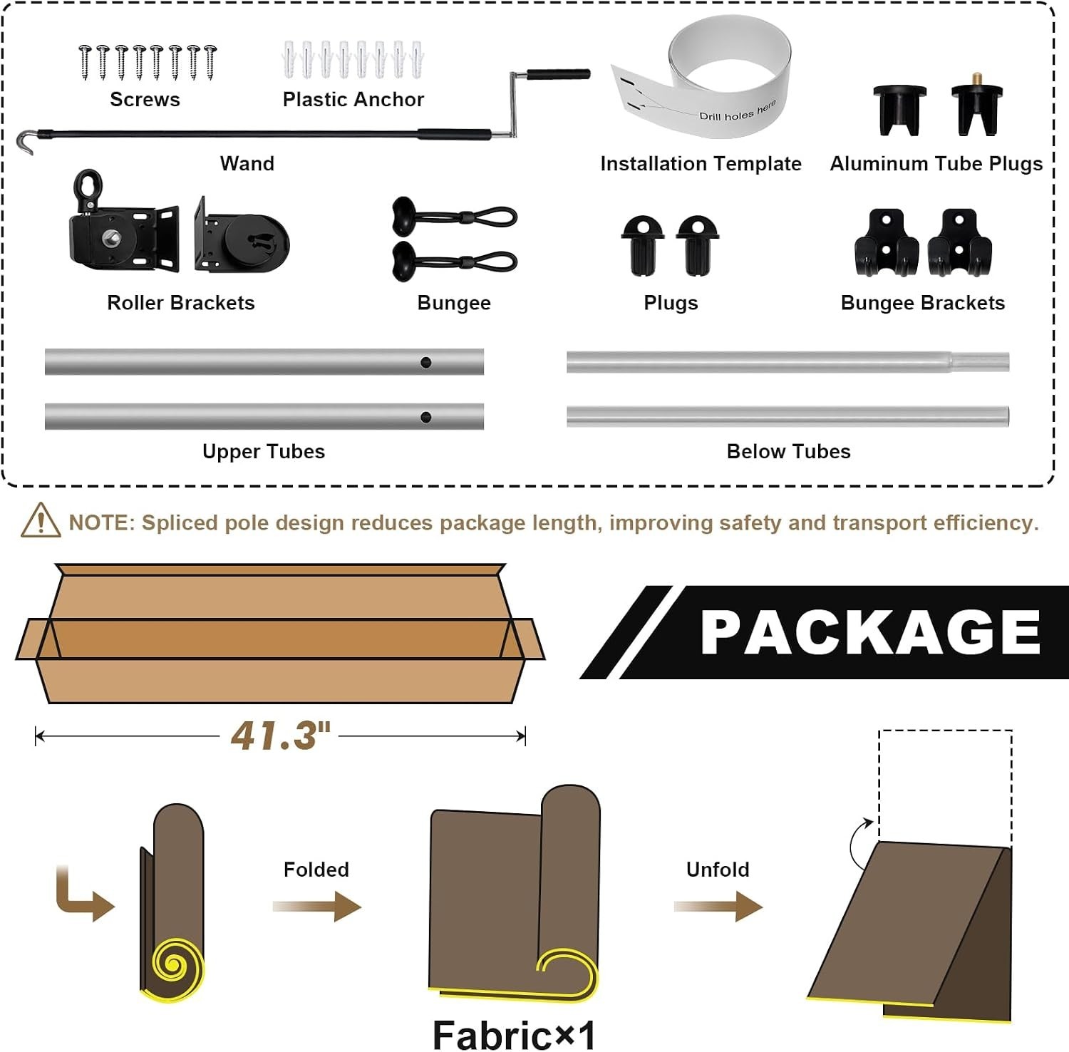 Versatile Mocha Cordless Patio Shades 72”W x 96”H – Easy Assembly Blinds