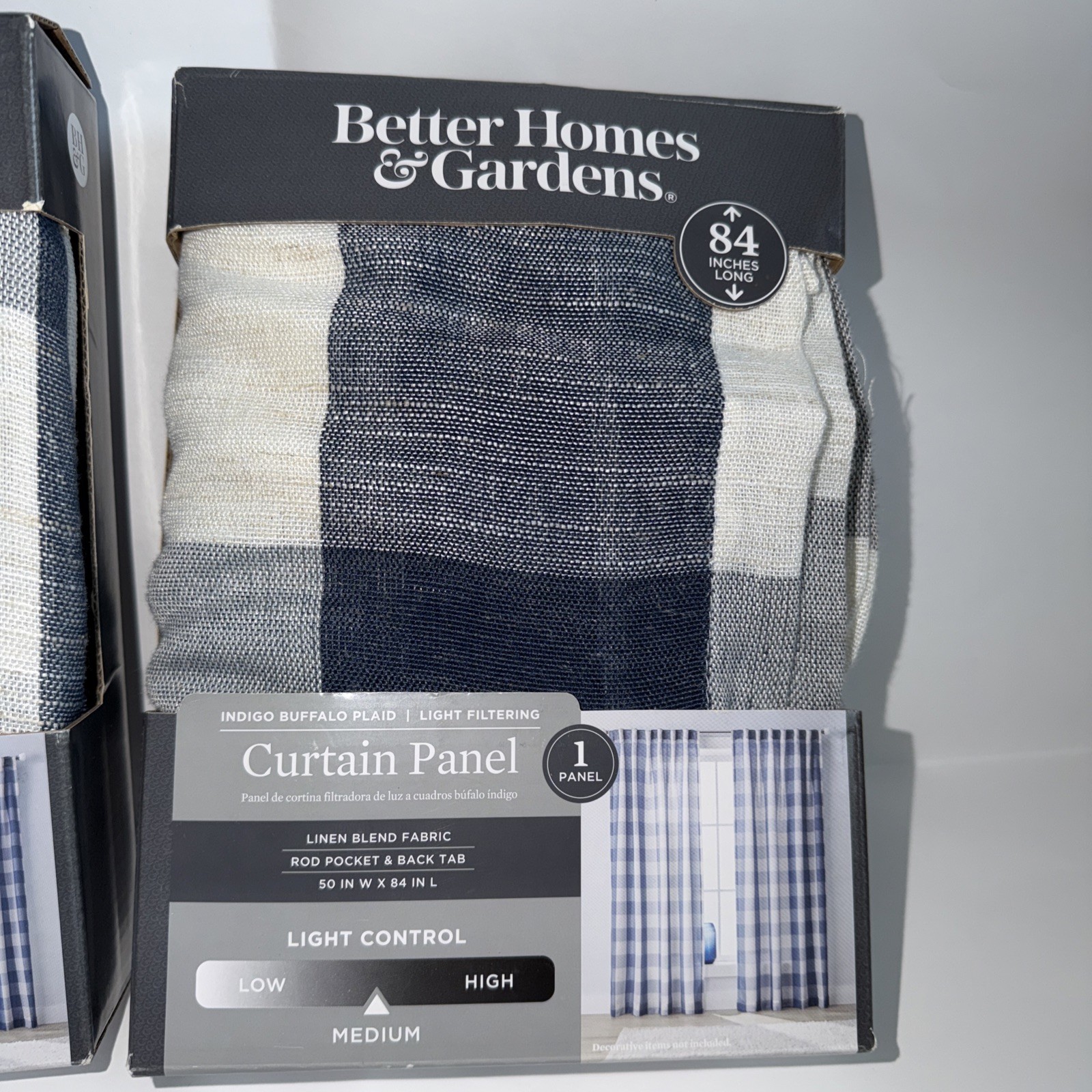 Better Homes and Gardens Curtain Panels Indigo Medium Light Control 50 X 84