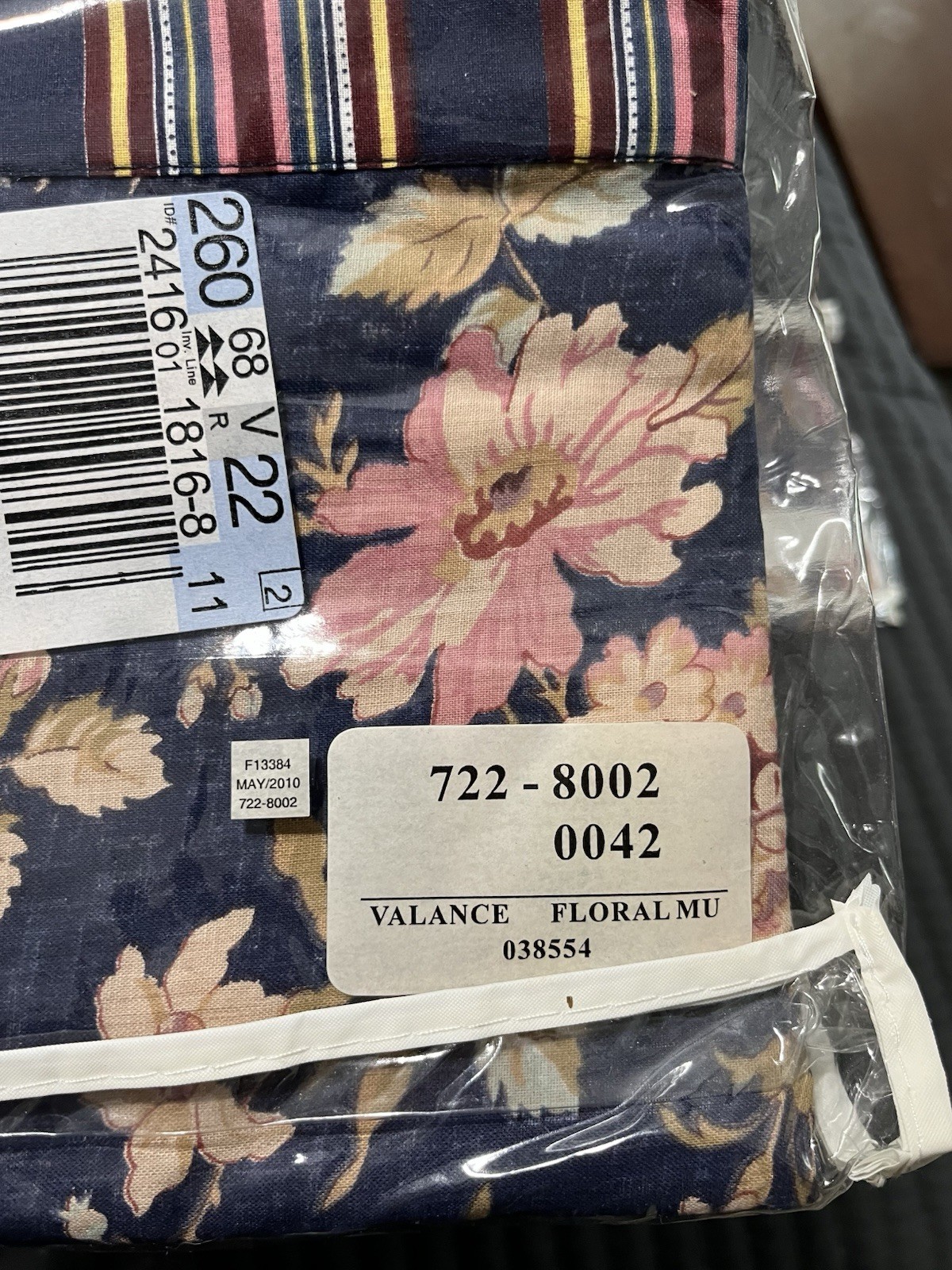 Window Panel /Valance Lot Of 2 Each Floral Stripe JCPenney/ Q Bed skirt (1111-g2