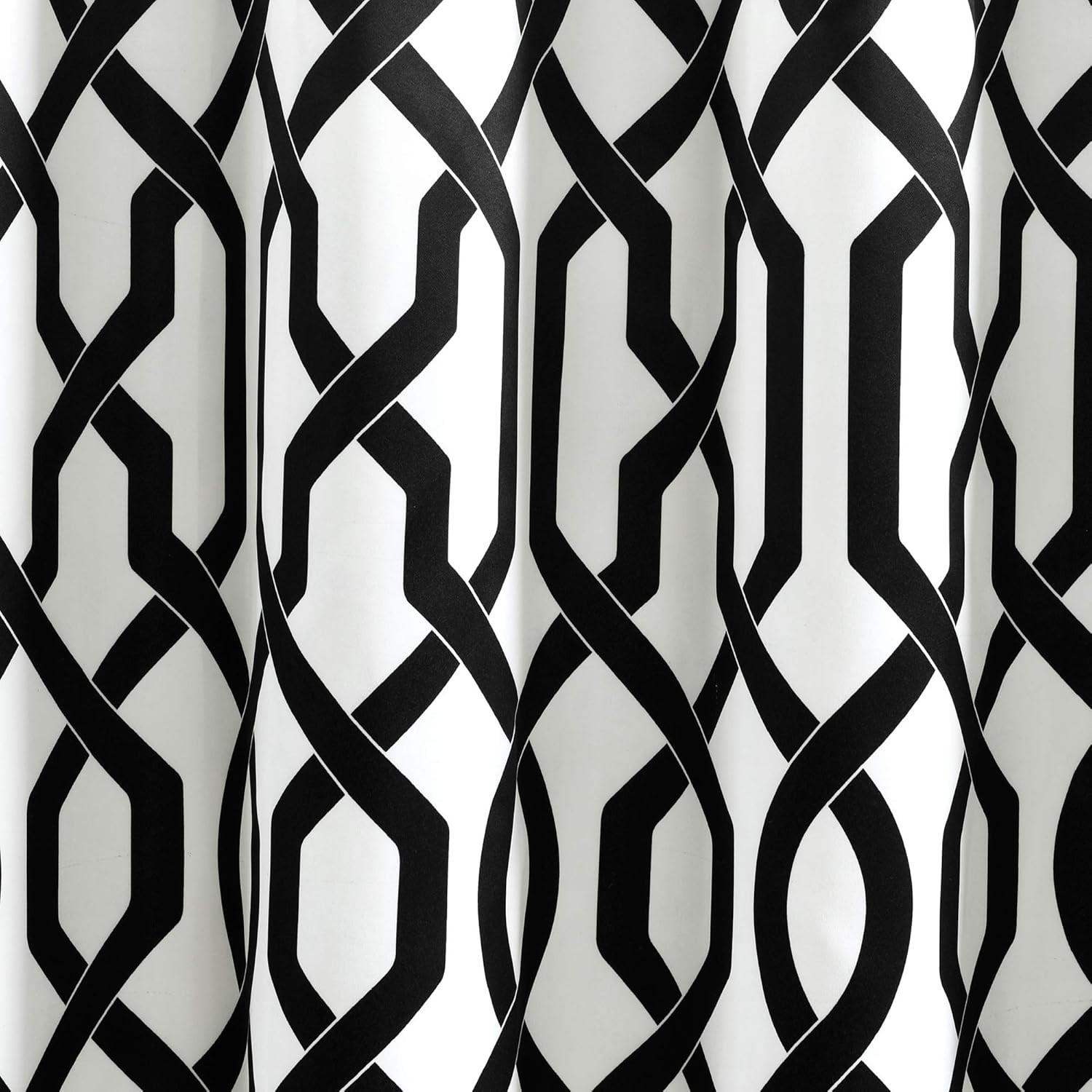 Edward Trellis Light Filtering Curtains, Black & White, 52×95″ Pair