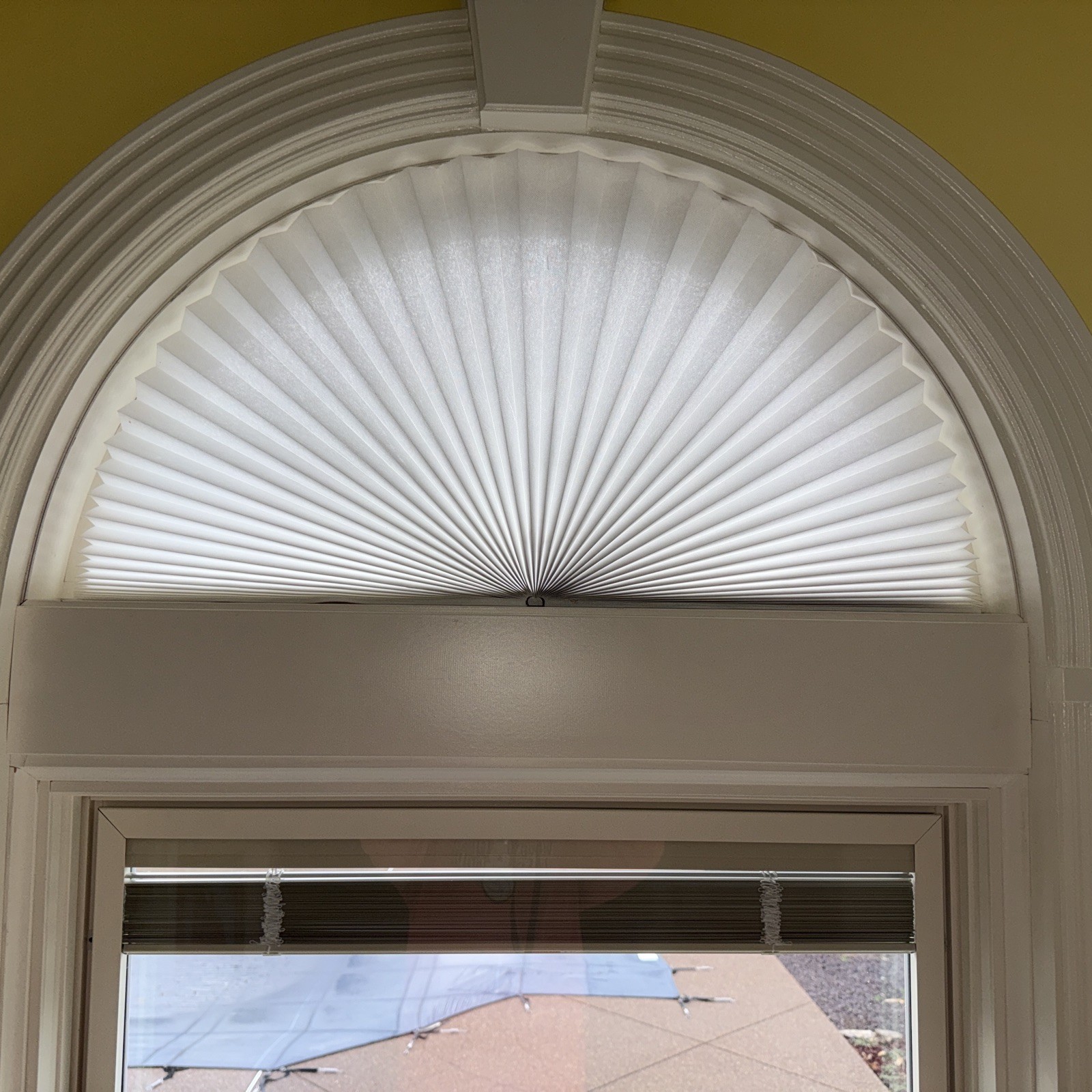 Arched Window Shade Half Round Window Pleated Fabric White By Redi Shade. New.