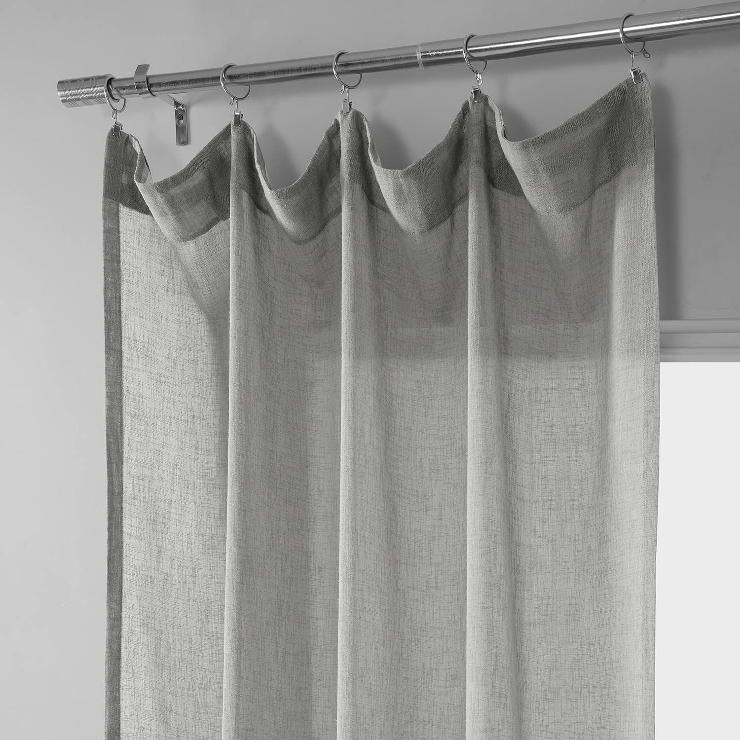 Solid Sheer Curtains For Living Room Linen Texture 50 X 108 (1 Panel), SHCH-S…
