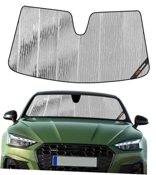 AstraGuard Silver Windshield Sunshade for Audi A5/S5/RS5 2018-2025 without HUD