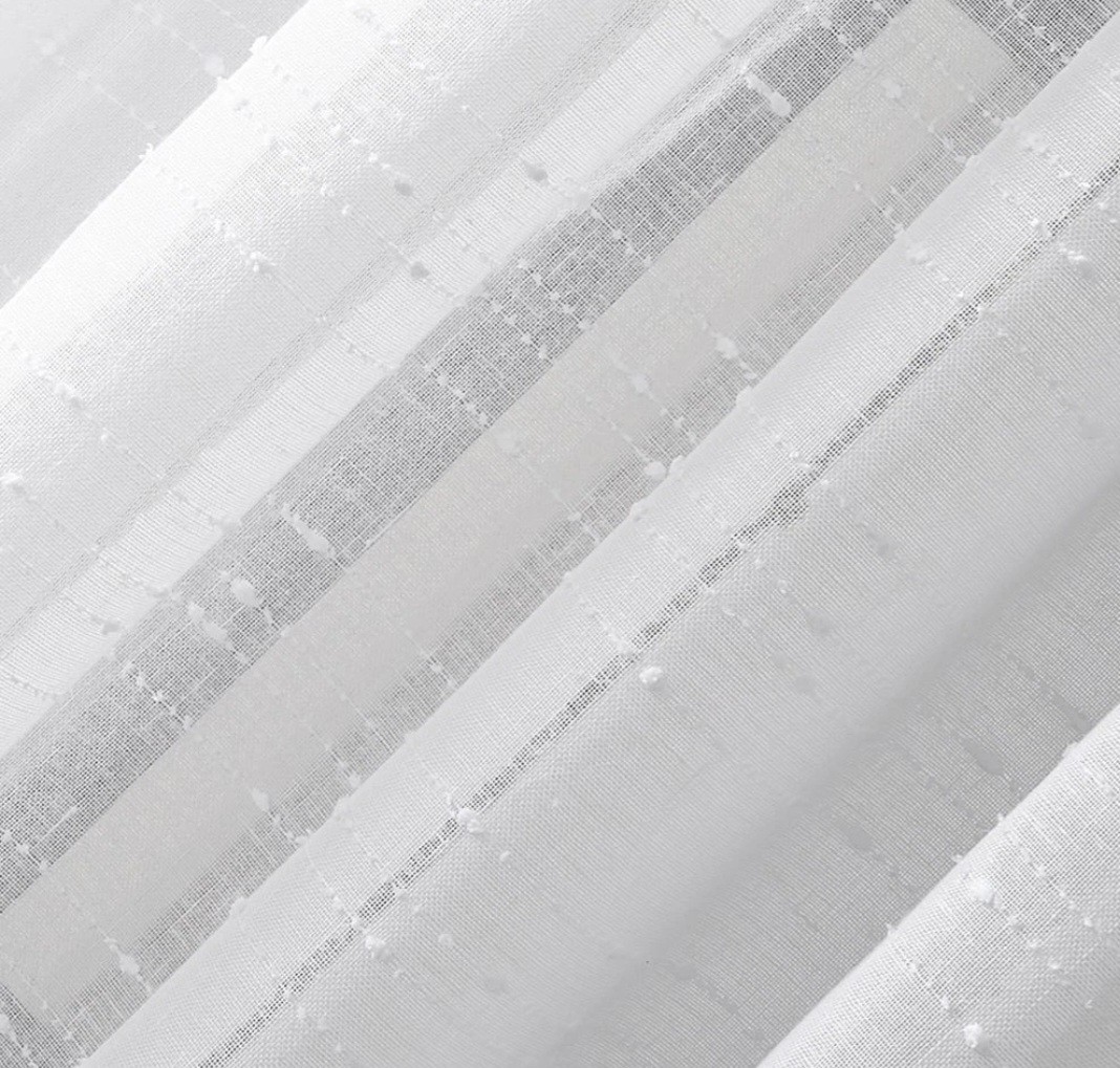 52″x 84″ Textured Slub Stripe AntiDust Curtain One Panel White – Clean Window