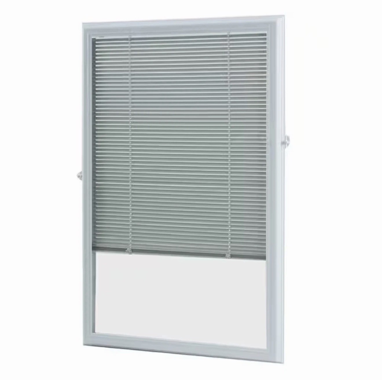 White Cordless Add-On Blinds for Raised Frame Doorglass L: 39 W: 22-3/4