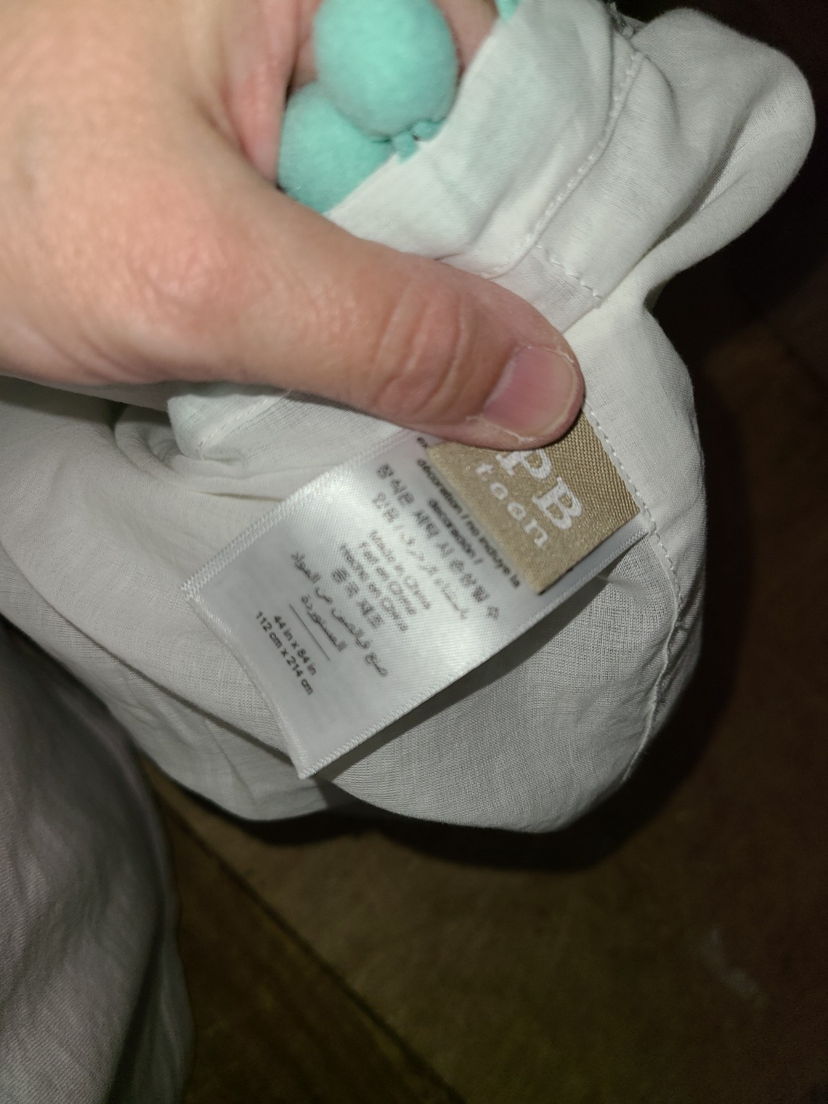 NWT Pottery Barn Teen Aqua Pom Sheer Drape Panel 44″ X 84″ – 1 Panel