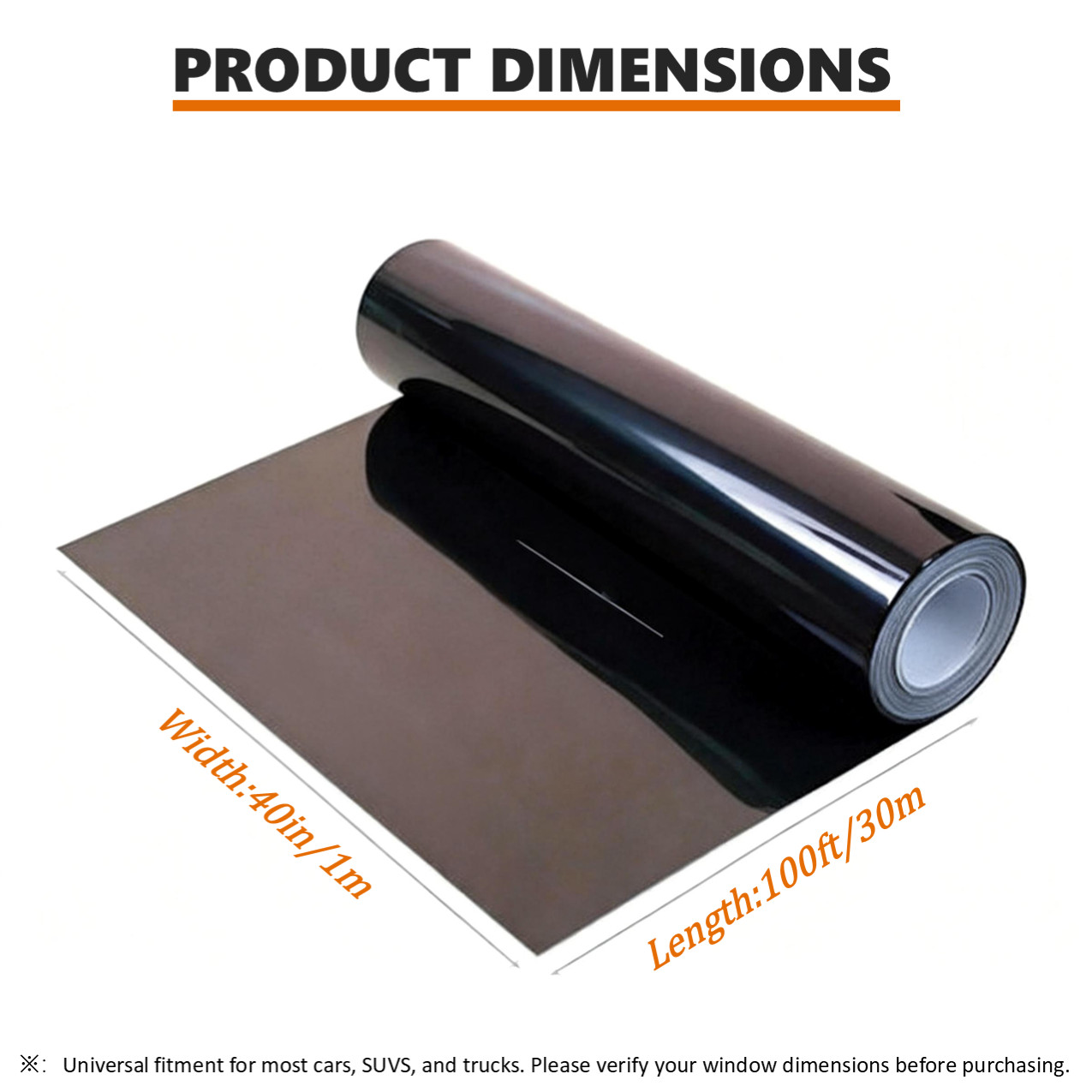 2-Ply 40″x100′ FT Window Tint Film Roll Choose Shade 5% 15% 20% 35% VLT OakSilk