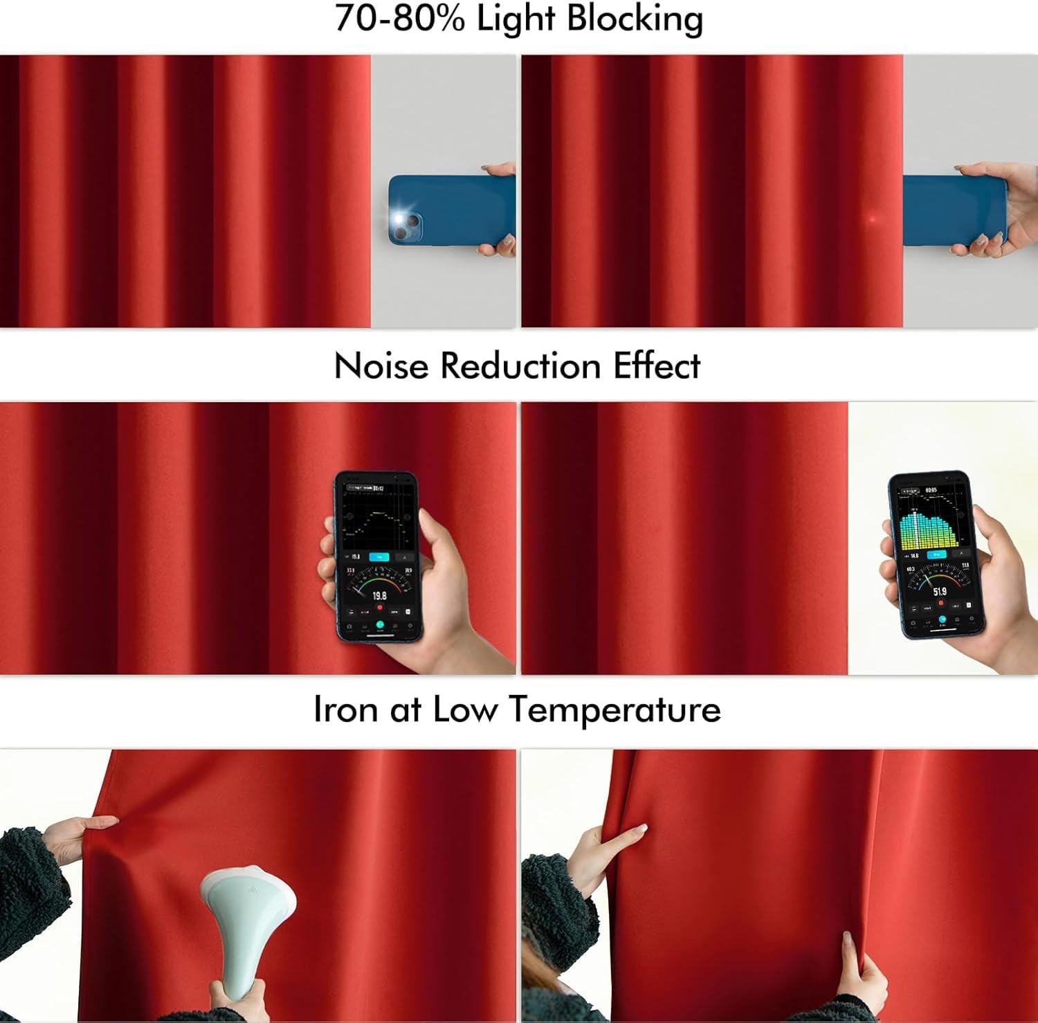 MIULEE 102″ Red Blackout Curtains 2 Panels Set Thermal Insulated Drapes