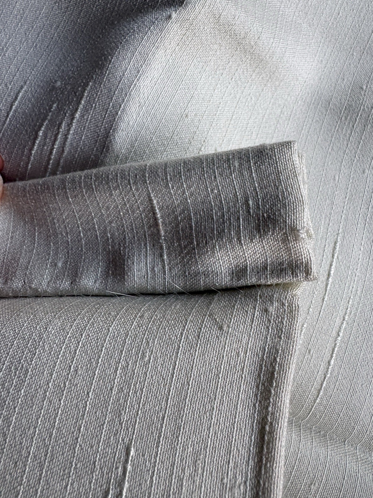 Pair Heavy White Textured Drapery Panels Set of 2 Custom Made USA 84” Long