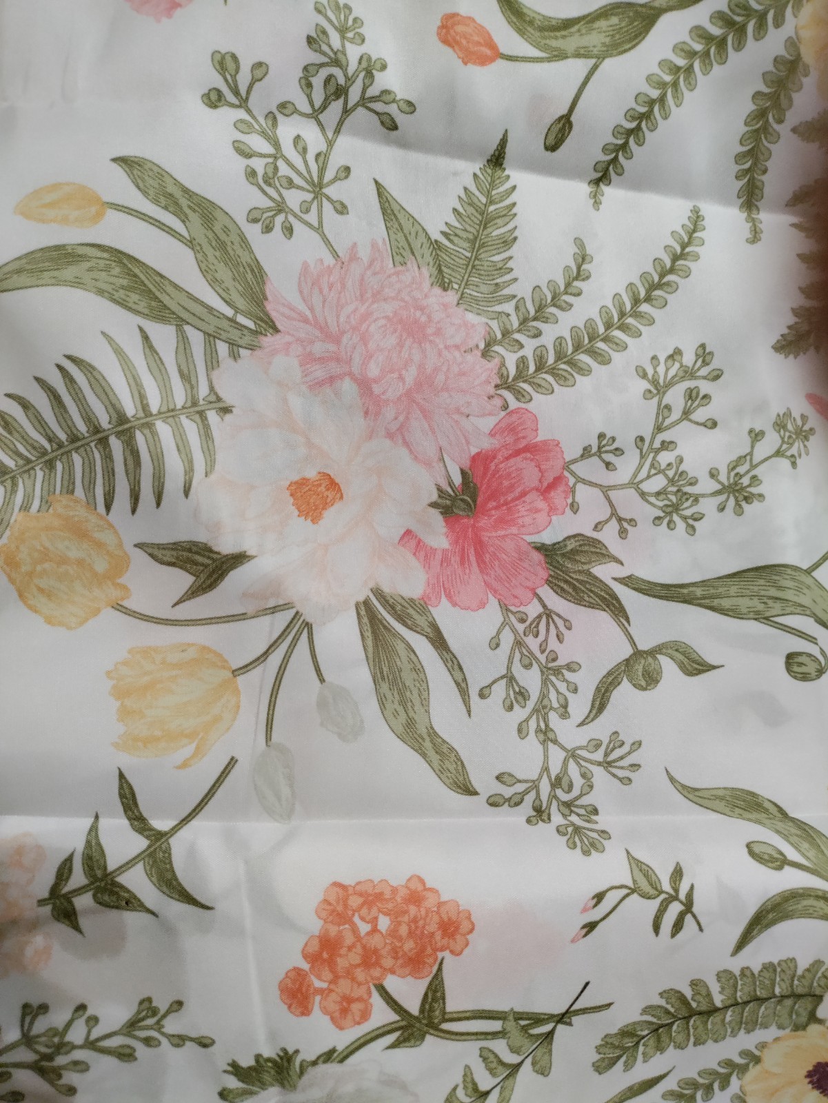 Floral Botanical window curtains White 56x95in