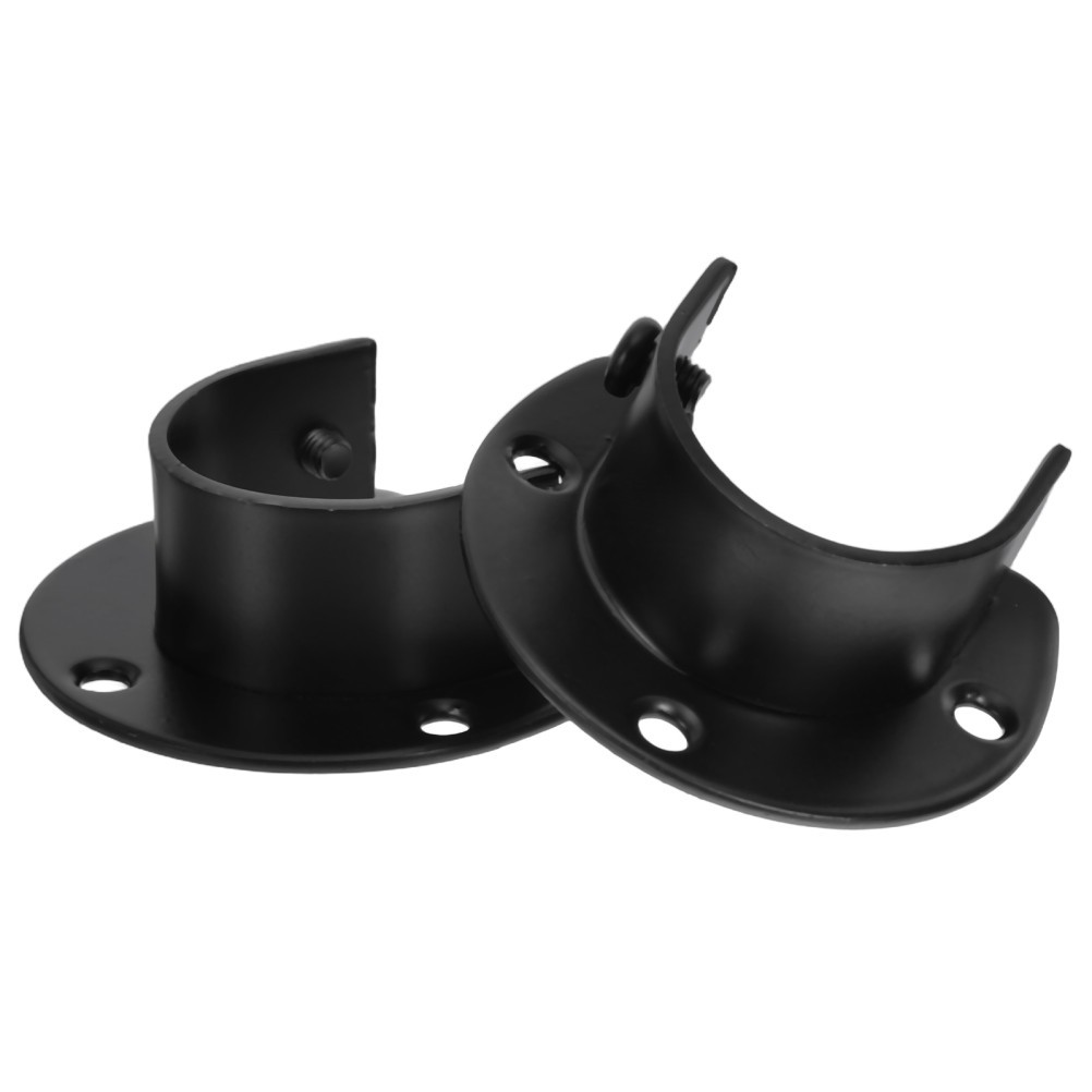 2 Pcs Wardrobe Tube Support Shaped Rod Bracket Closet Holders Stainless Steel