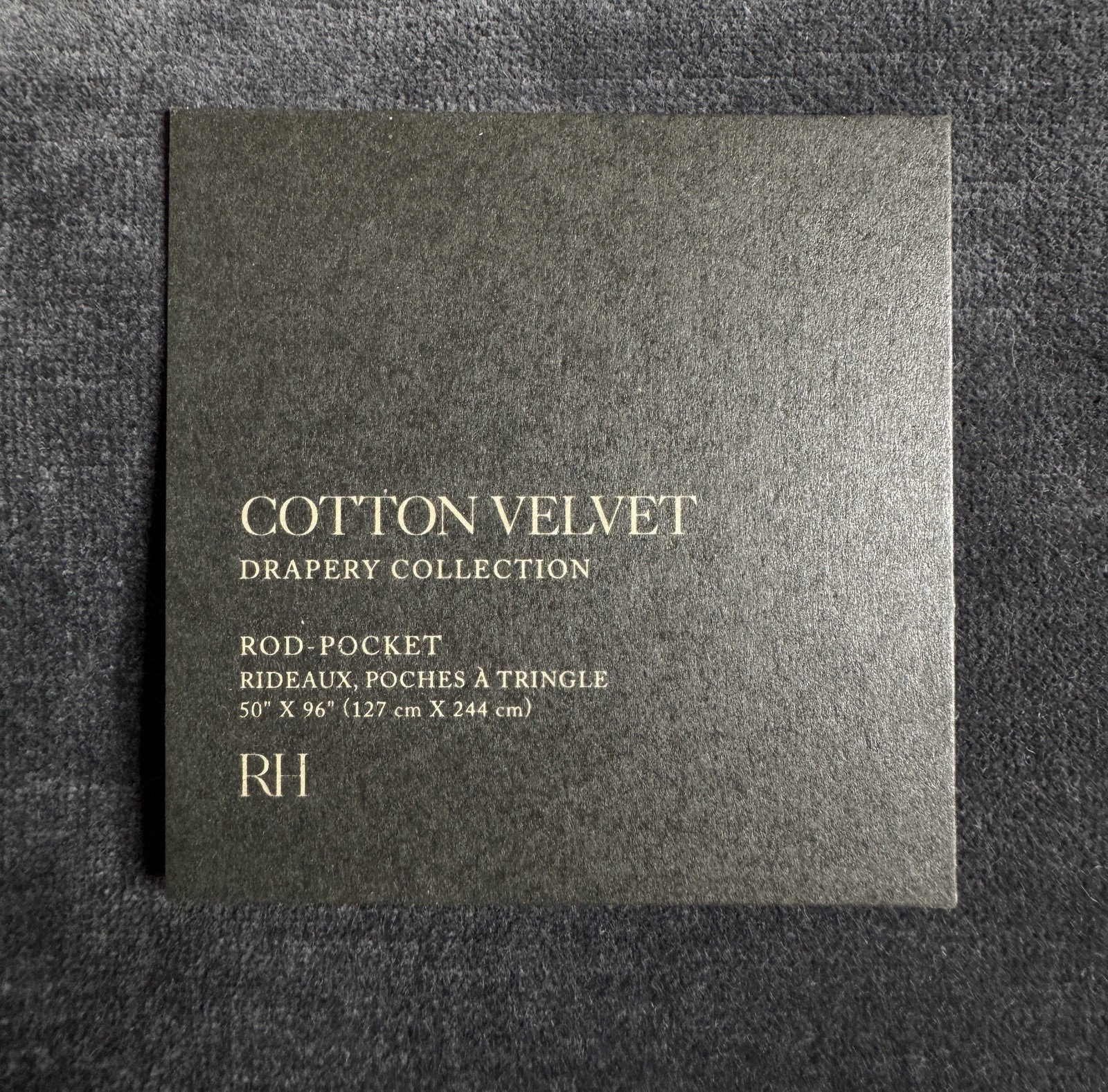 Restoration Hardware Cotton Velvet Drapery RP 50″ x 96″ Twilight NEW $290