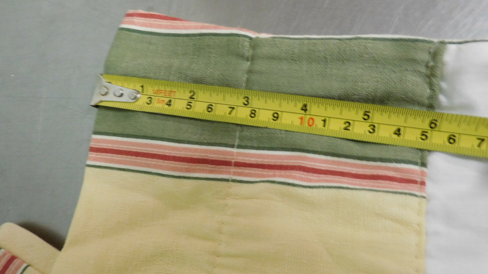 WAVERLY GREEN STRIPED GATHERED LINED VALANCES- BROCADE FINISH-4 AVAILABLE