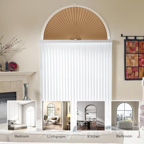 Arch Small Window Shade Curtains Half Circle Moon Pleated Blinds Semi Circle Tem