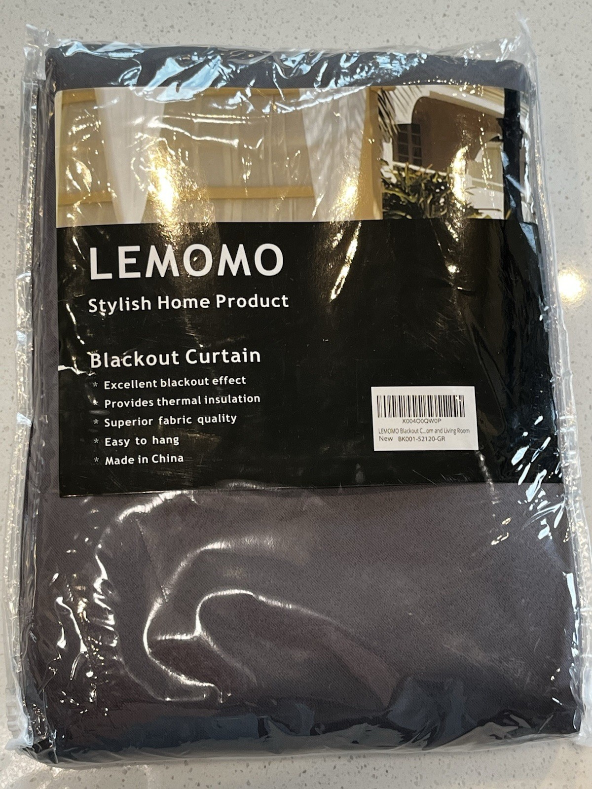 LEMOMO Blackout Curtains 52 x 120 Inch Long Grey Curtains Set of 2 Panels