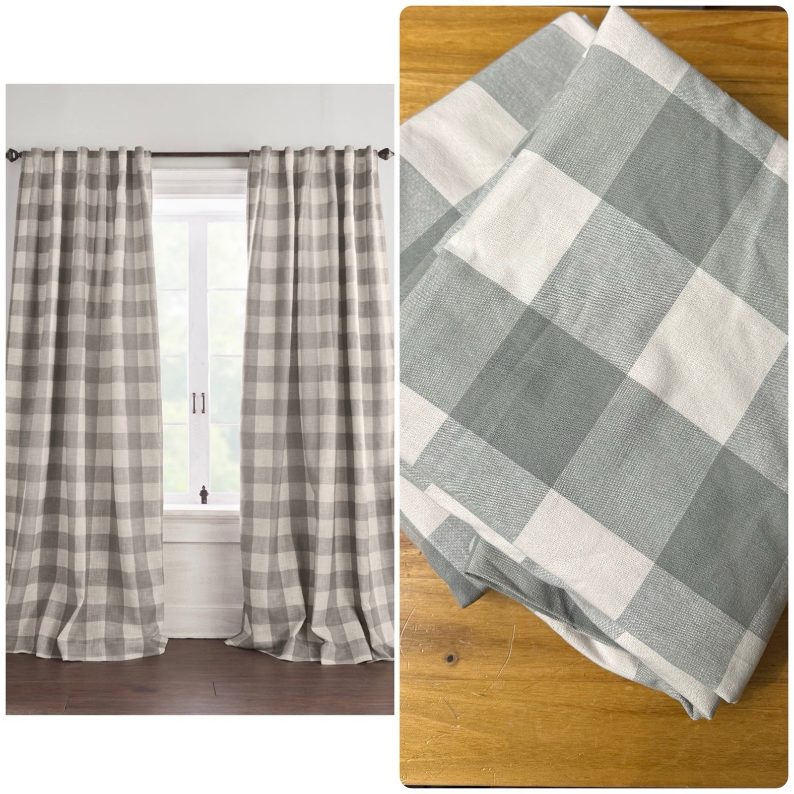 Buffalo Check Plaid Curtains Cotton 50×84