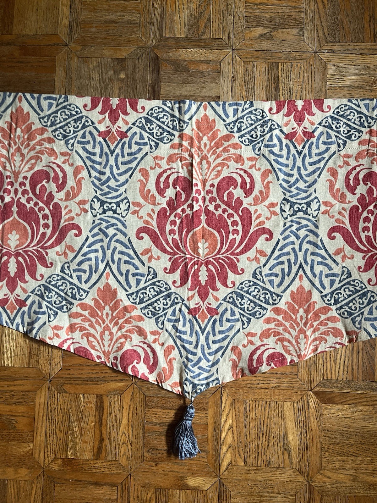 Traditions by Waverly Moira Glory 50″ Pointed Tassel Valance Red Multi Boho Chic