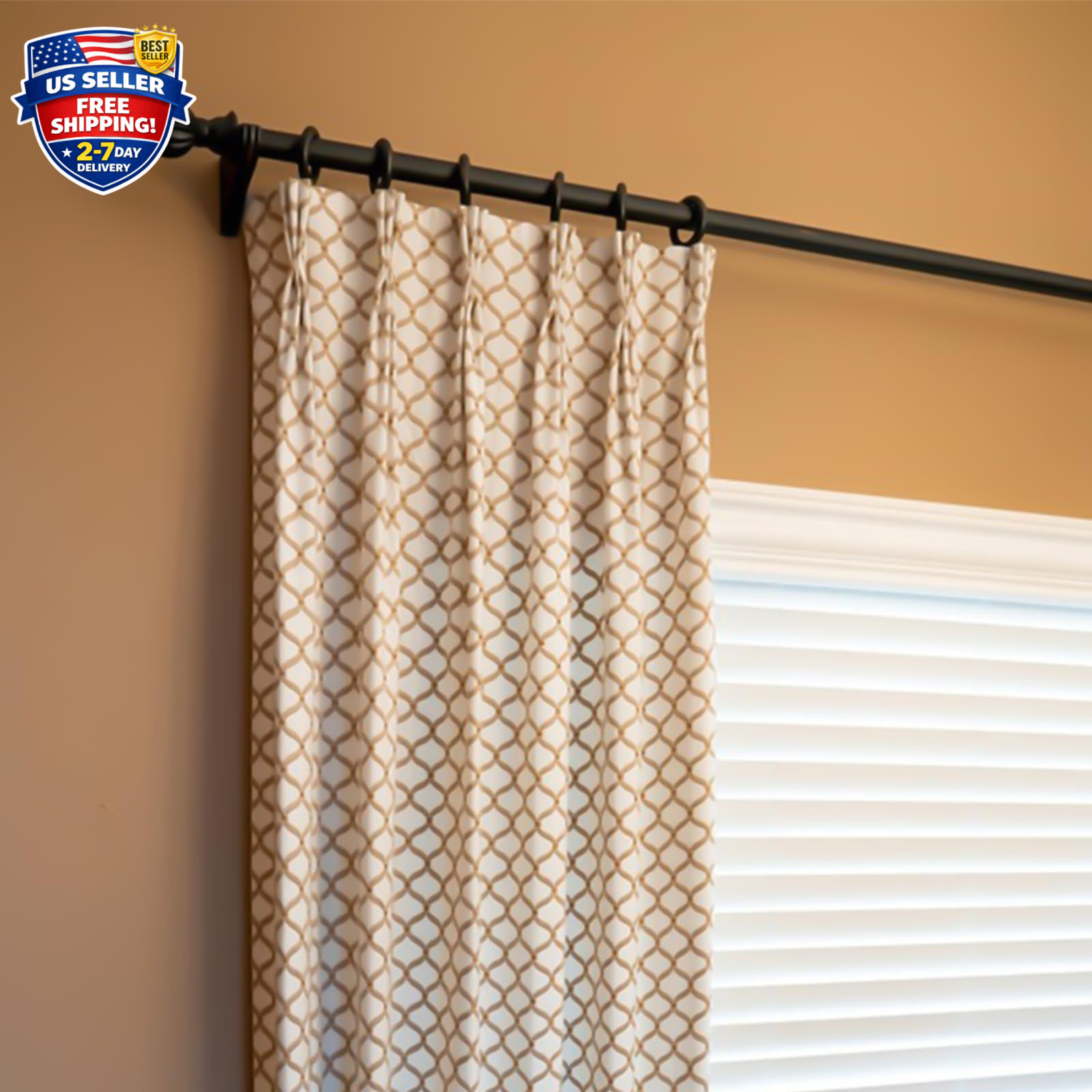 36 Pack Curtain Rings with Clips, Drapery Clips with Rings, Hangers Drapes Ri…
