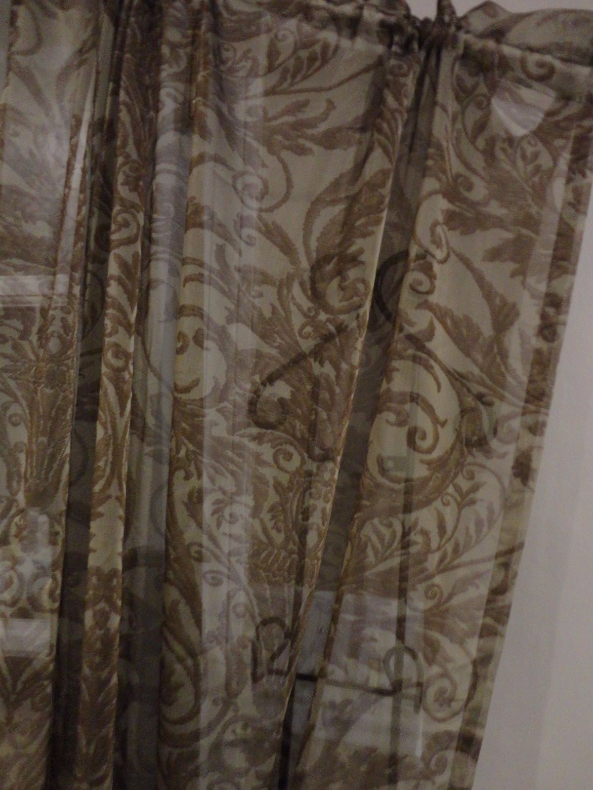 BURLINGTON LIGHT DARK BROWN 100% POLYESTER PANEL SHEER 50 X 84″