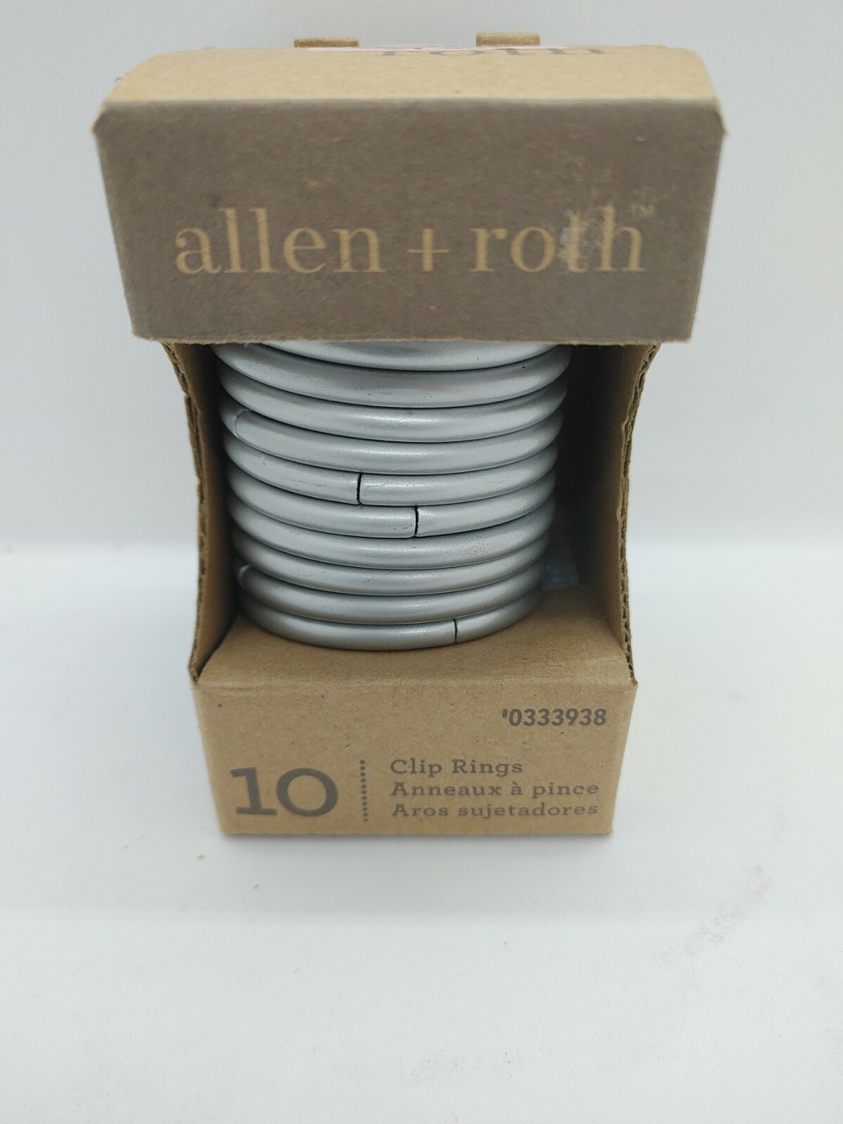 allen+roth 1″-1.25 In. 10 curtain ring clips satin nickel