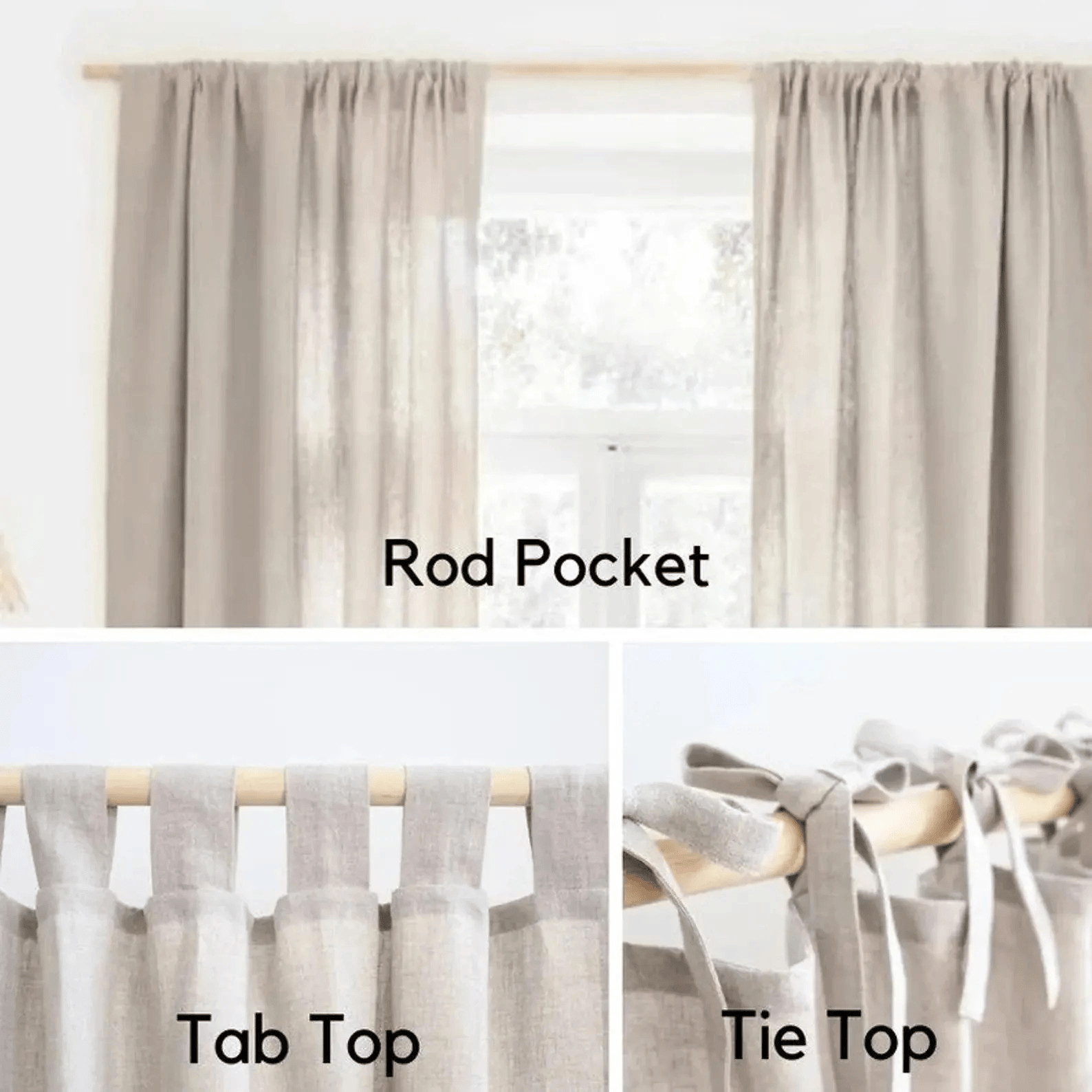 Boho Linen Curtains for Living Room Farmhouse Linen Drapes for Door Window