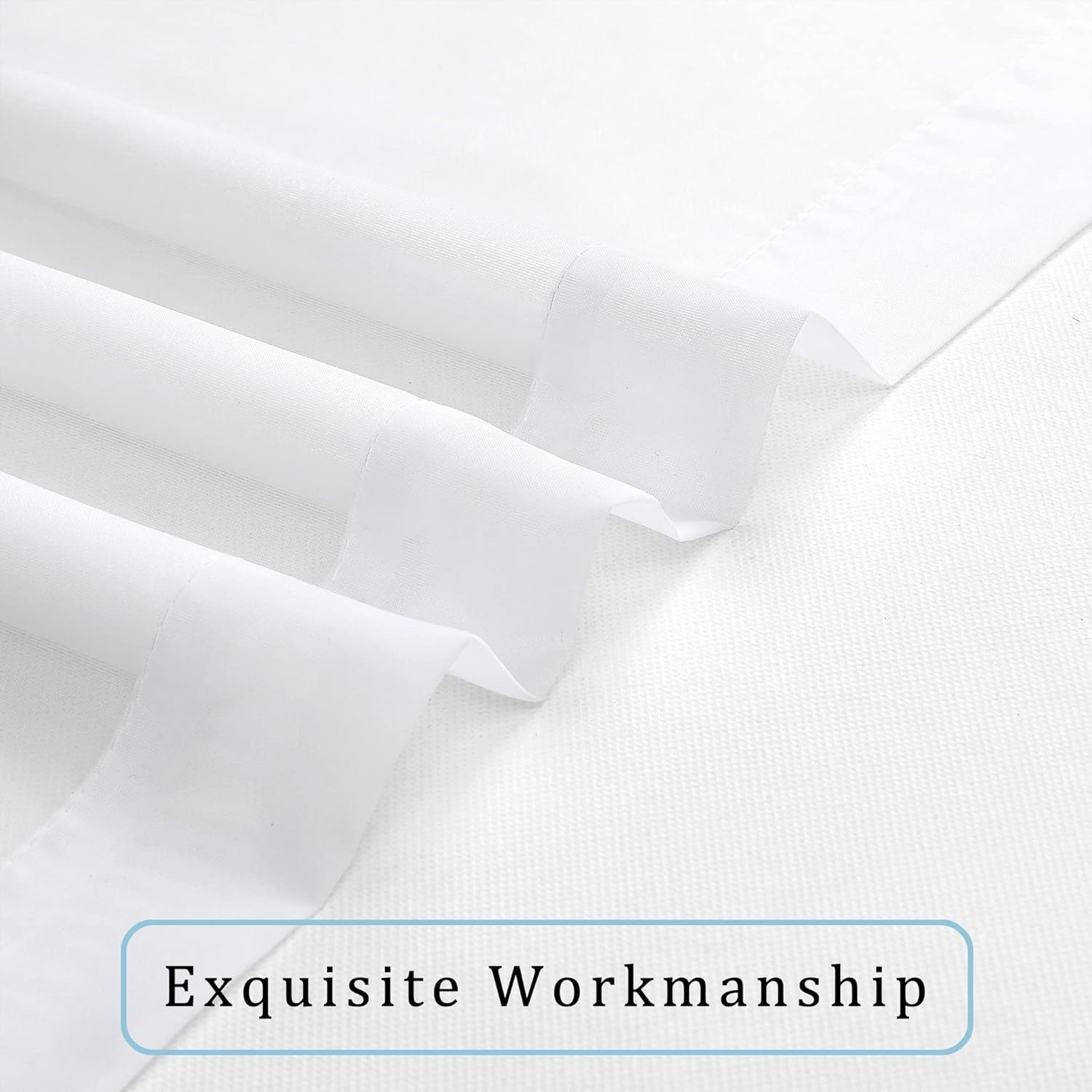 Casual White Sheer Curtains 2 Panels 42″W x 36″L Rod Pocket for Home Decor
