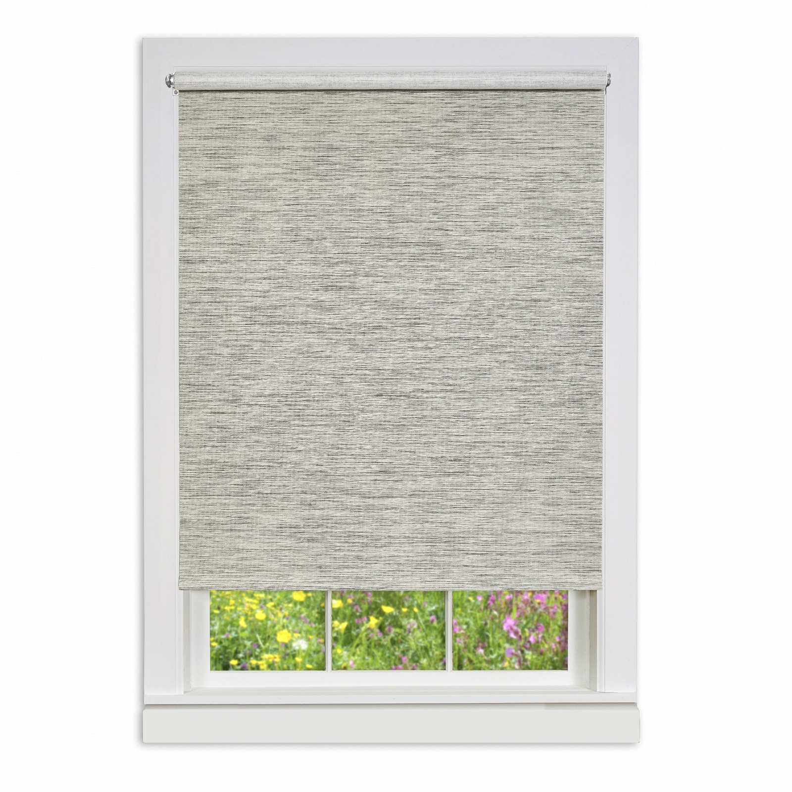 Light Filtering Woven Natural Cordless Privacy Jute Windows Shade, Heather Grey