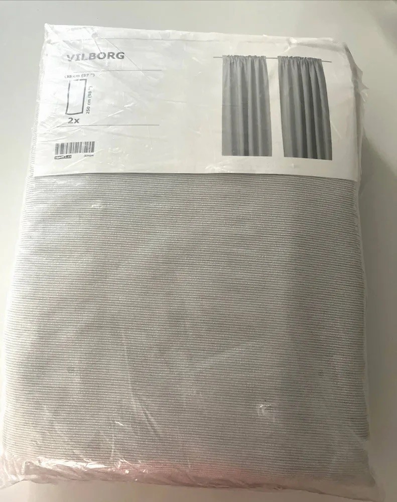 Ikea VILBORG Curtains 2 Panels 1 pair Room Darkening 57″ x 84″ gray