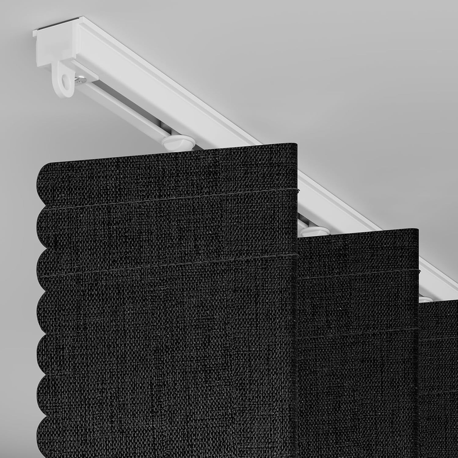 Versatile Black 100% Blackout Door Curtain, 43”W x 79”L – DIY Installation Kit