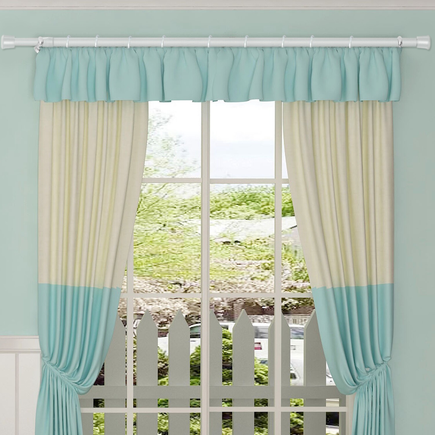 Heavy-Duty Carbon Steel Tension Curtain Rod Spring Load Adjustable Curtain Pole
