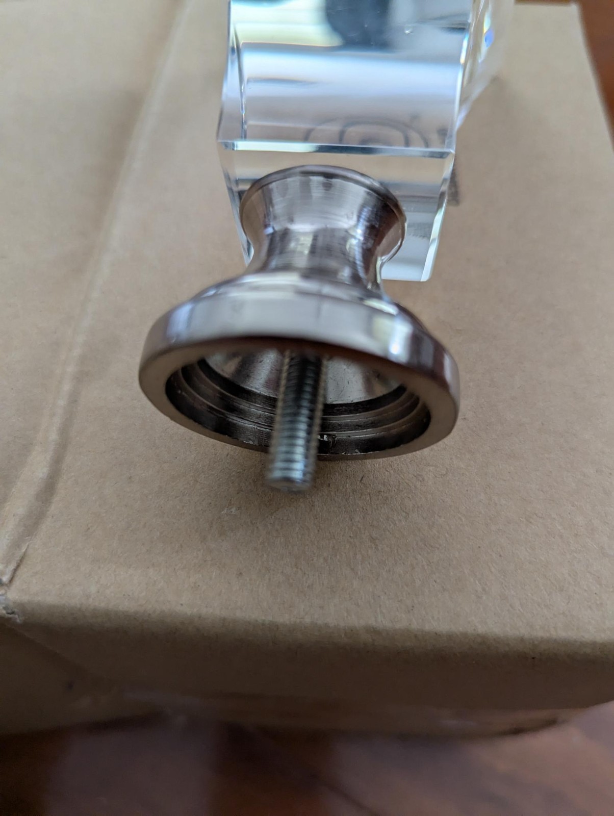(2) * New * Ballard Designs Crystal Tapered Drapery Finials 1.25 Polished Nickel