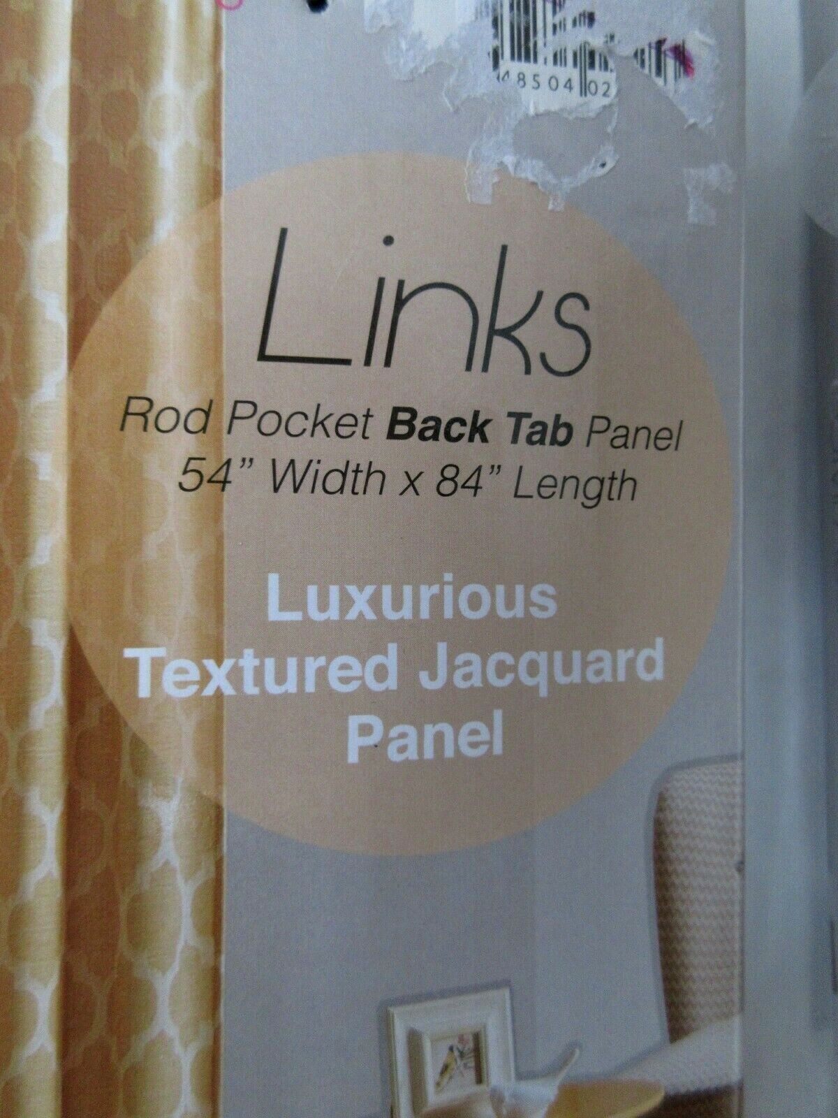 New 2 Compass Links Lattice Rod Pocket Back Tab Curtain Panels 54 x 84 Jacquard