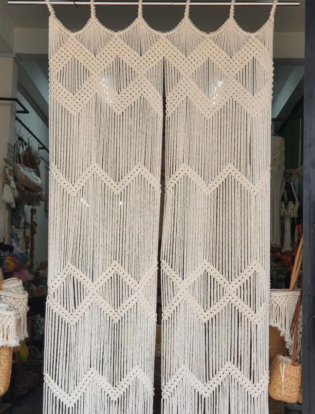 Boho Macrame Door Curtain Room Divider Wall Tapestry Boho Curtain Wall Hanging