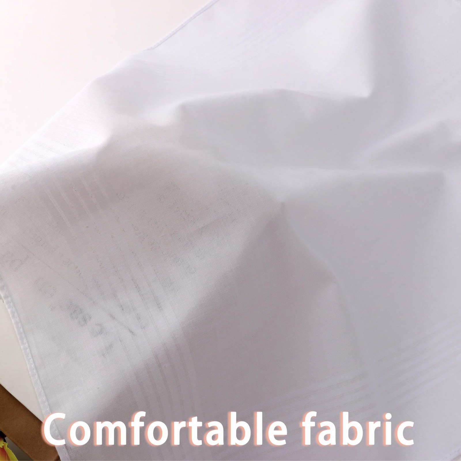 DR. ANISON Handkerchiefs for Men Soft Pure White Cotton Hanky 16 inches,