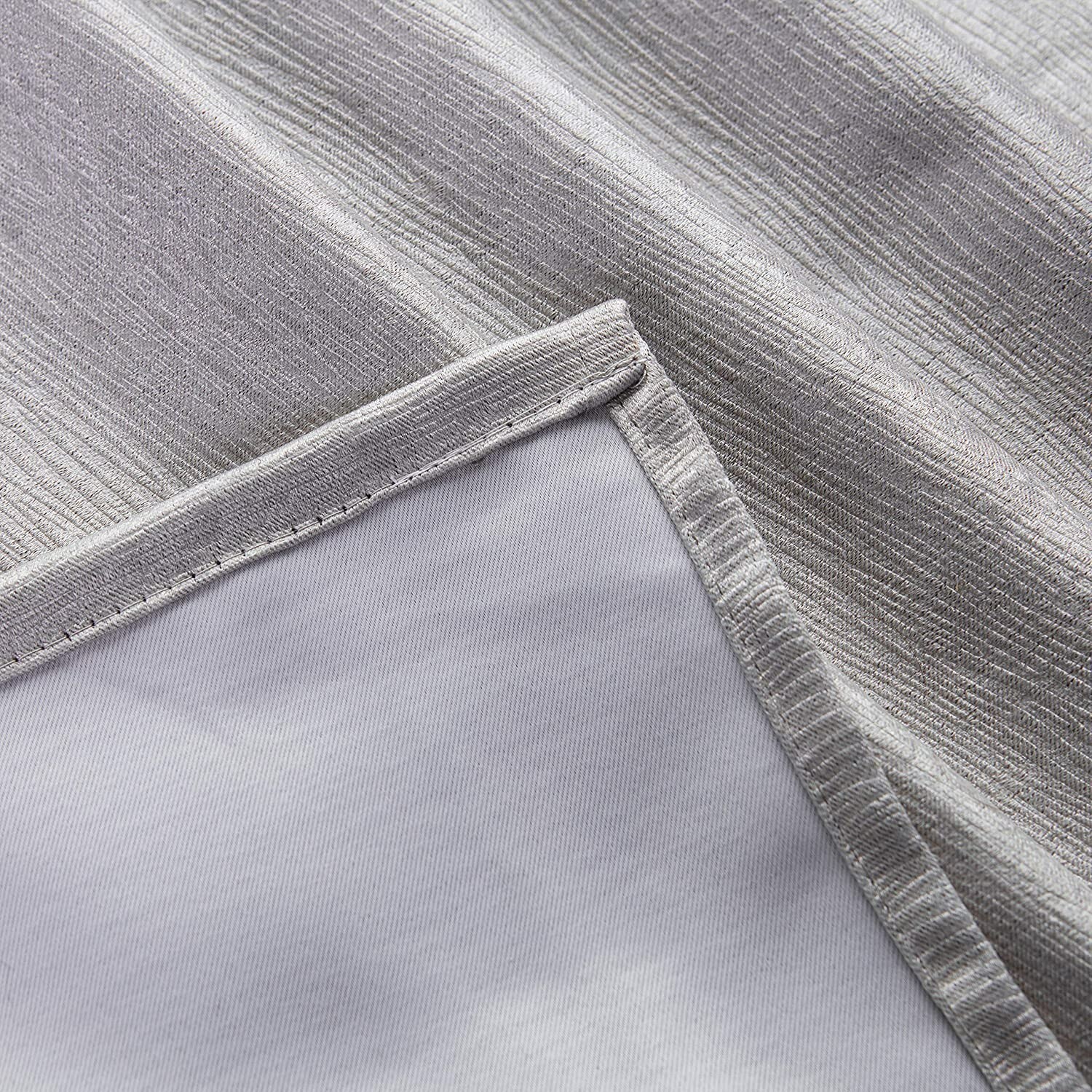 Chanasya 2 Panel Solid Embossed Elegant Texture Curtains 52 x 96 Grey Silver