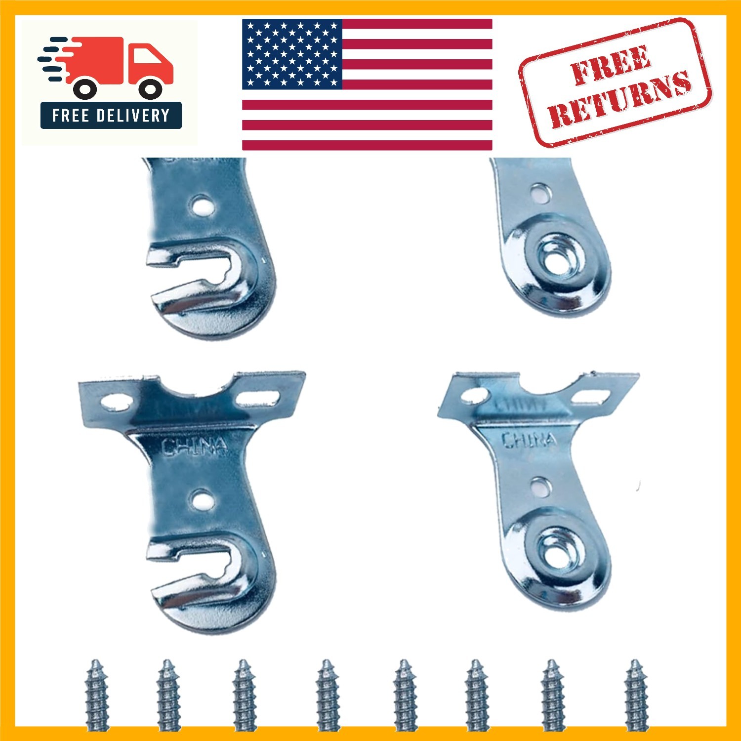 High-Quality Metal Roller Shade Holders with Screws – Set of 4, Easy Install