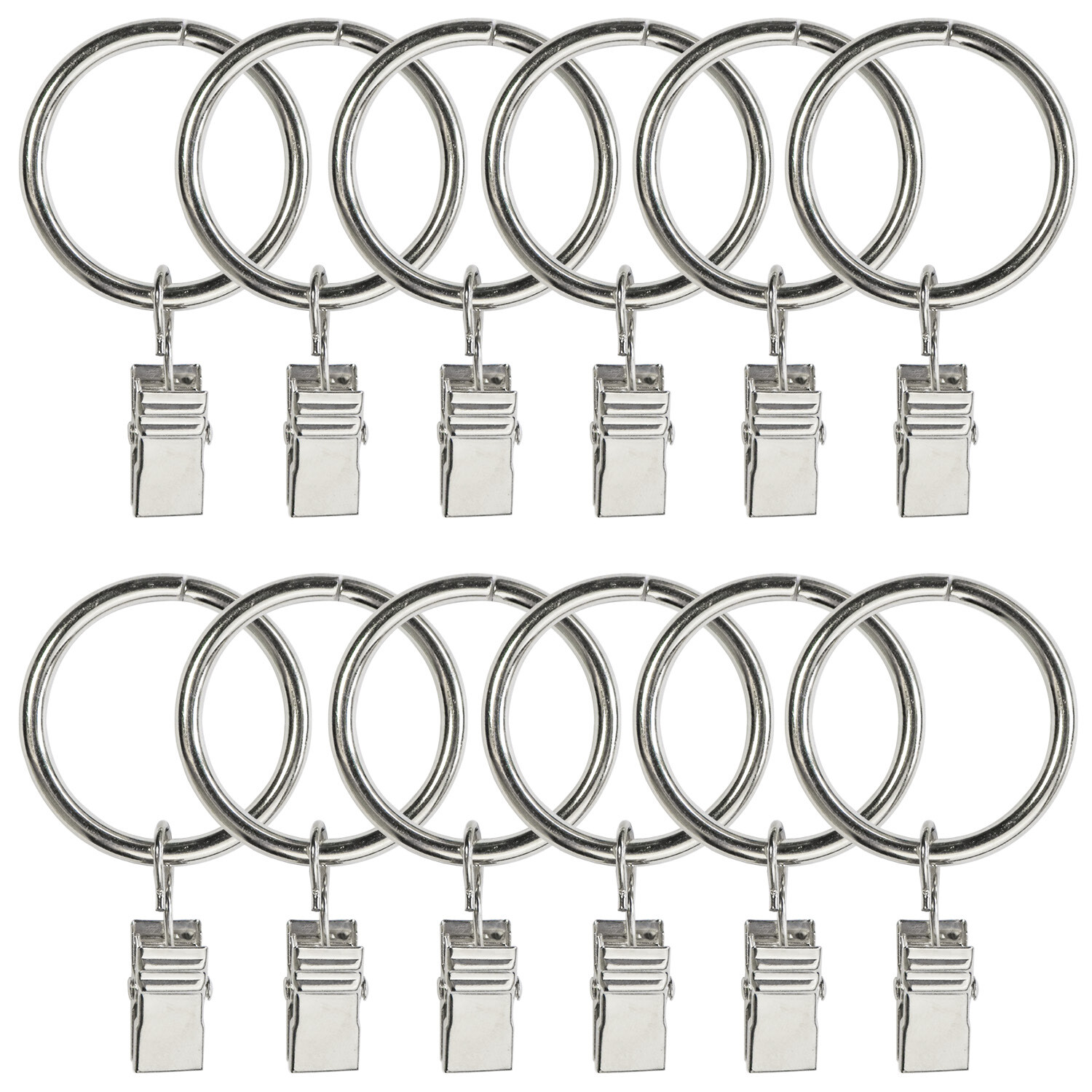 Curtain Rings w/ Clips Metal Curtain Clips Decoratice Drapery Rings 1.25″ Dia.