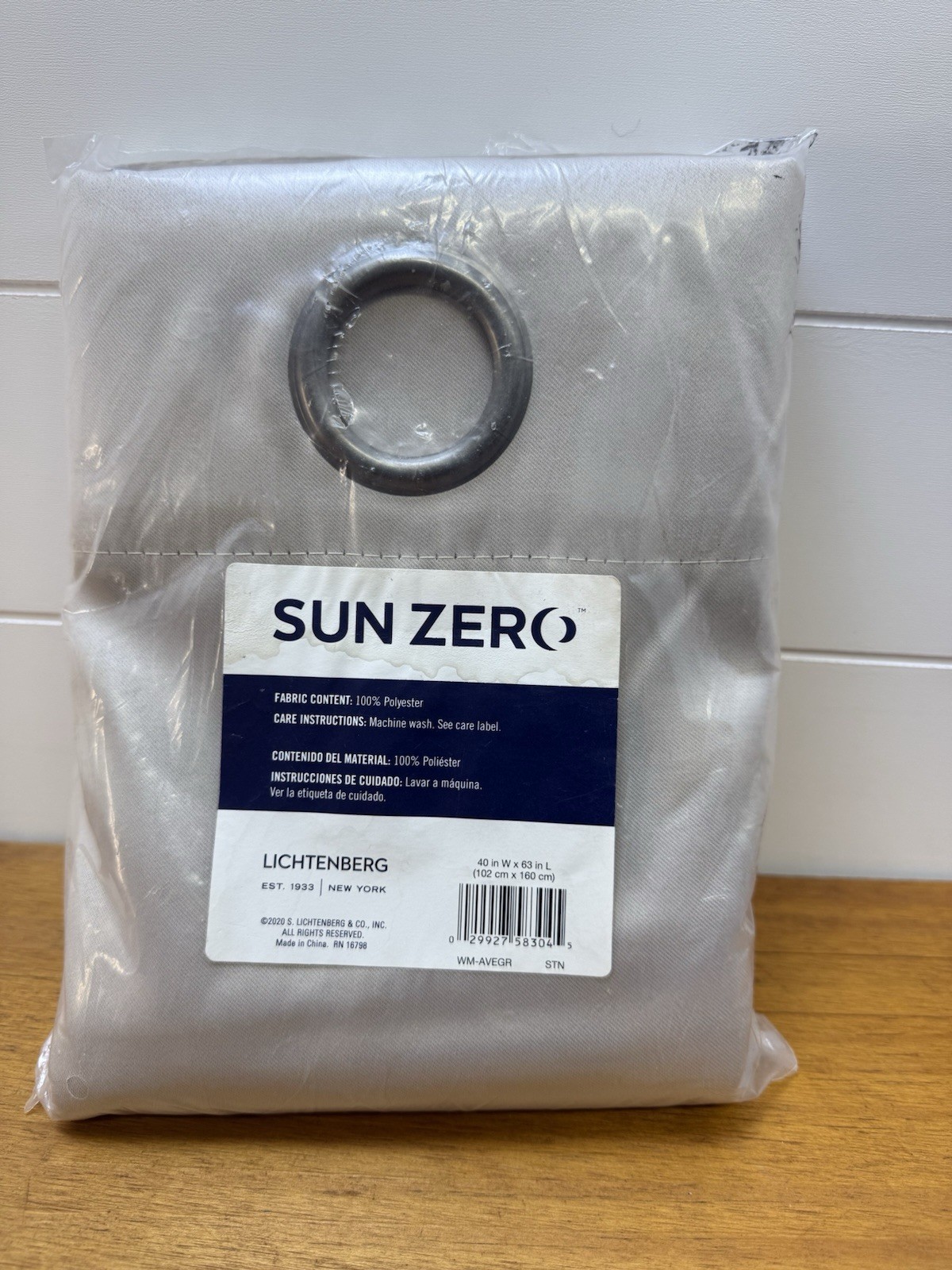 Sun Zero Grommet Top Lichtenberg White Curtains 40 in x 63 in 1 Panel Put